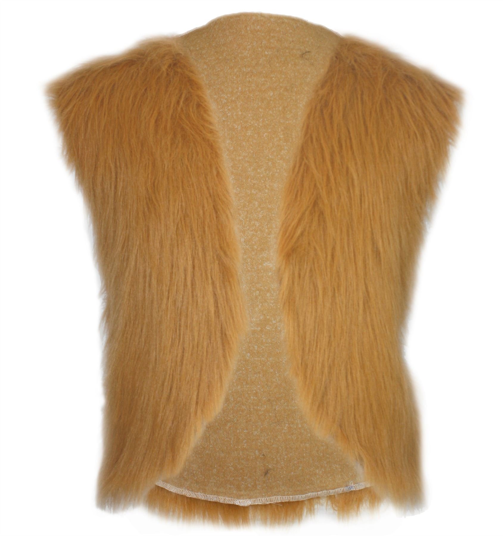 The Dragons Den Adults Honey Faux Fur Waistcoat Medieval Viking Prehistoric 1970s Glam Rocker Disco Fancy Dress Costume Accessory [XXL]