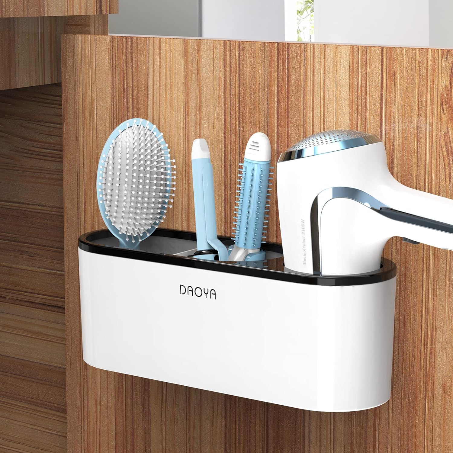 Cooeco Hair Dryer Holder Straightener Holder Wall Mounted Bathroom