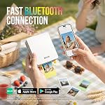 Nelko Imprimante photo portable, PP03 Couleur Mini Imprimante photo pour iPhone & Android, avec 50 Feuilles de papier photo, Imprimante image Bluetooth pour Noël, Famille, Voyage, Blanc