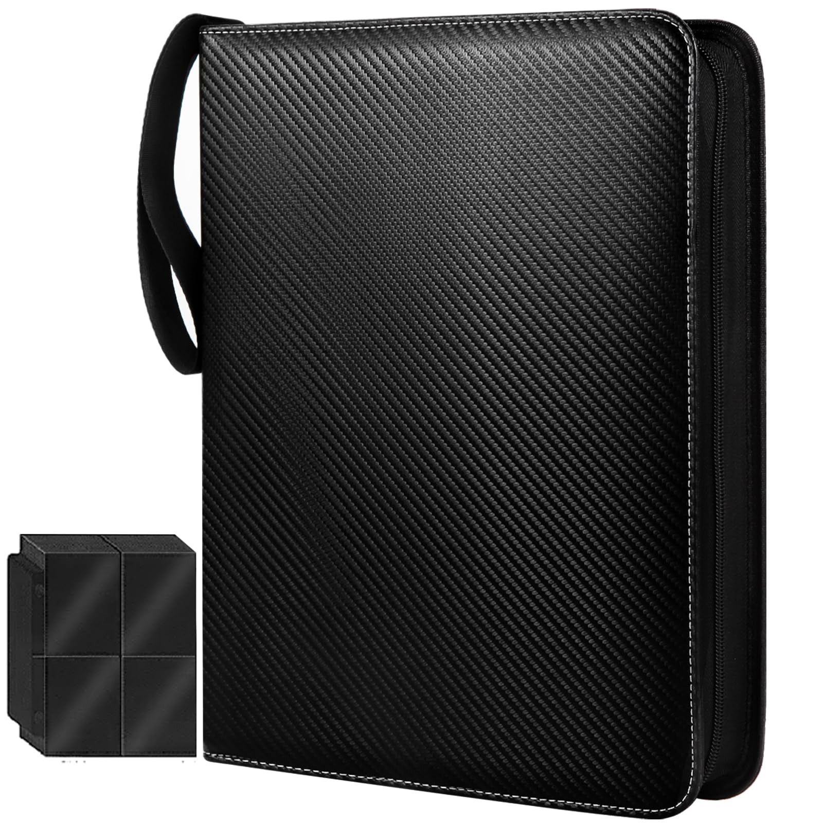 Trading Card Binder 400 Pockets Card Holder with 50 Sleeves, Card Collection Binder, Trading Card Holder Album Folder Book for TCG Sports Football Baseball Game Cards and More