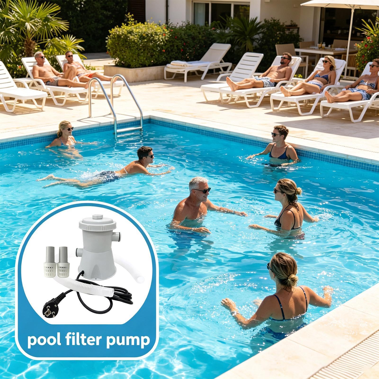Filtr wody do basenu, pompa piaskowa, sprzęt do filtracji na świeżym | 20 × 18 cm kompaktowa pompa do patio z filtracją piasku wsparcie na zewnątrz backyard Pond Garden Fountain Seasonal Home