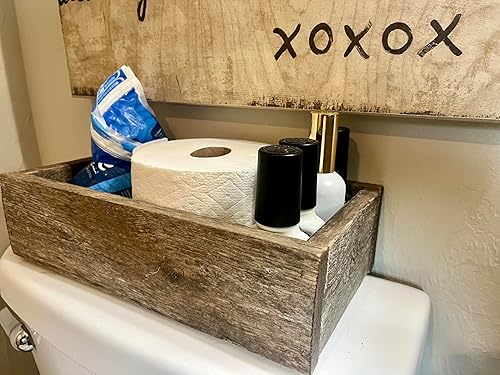 Miniatura 8 de Caja decorativa de madera de granero | Auténtica caja de madera rústica envejecida para decoración de mesas, bodas, fiestas y hogar (madera