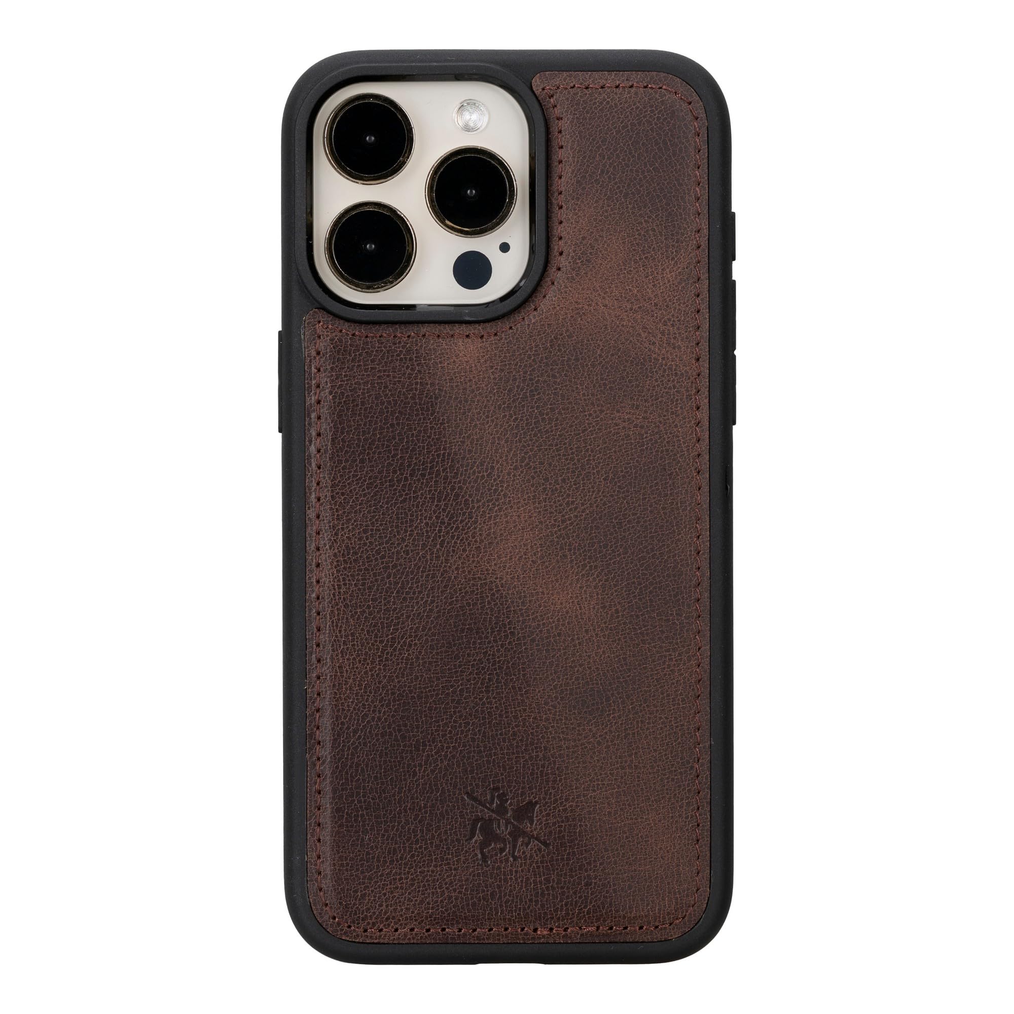 Venito Ravenna – Étui portefeuille fin en cuir magique compatible avec iPhone 15 Pro Max, coque de téléphone amovible (marron café)