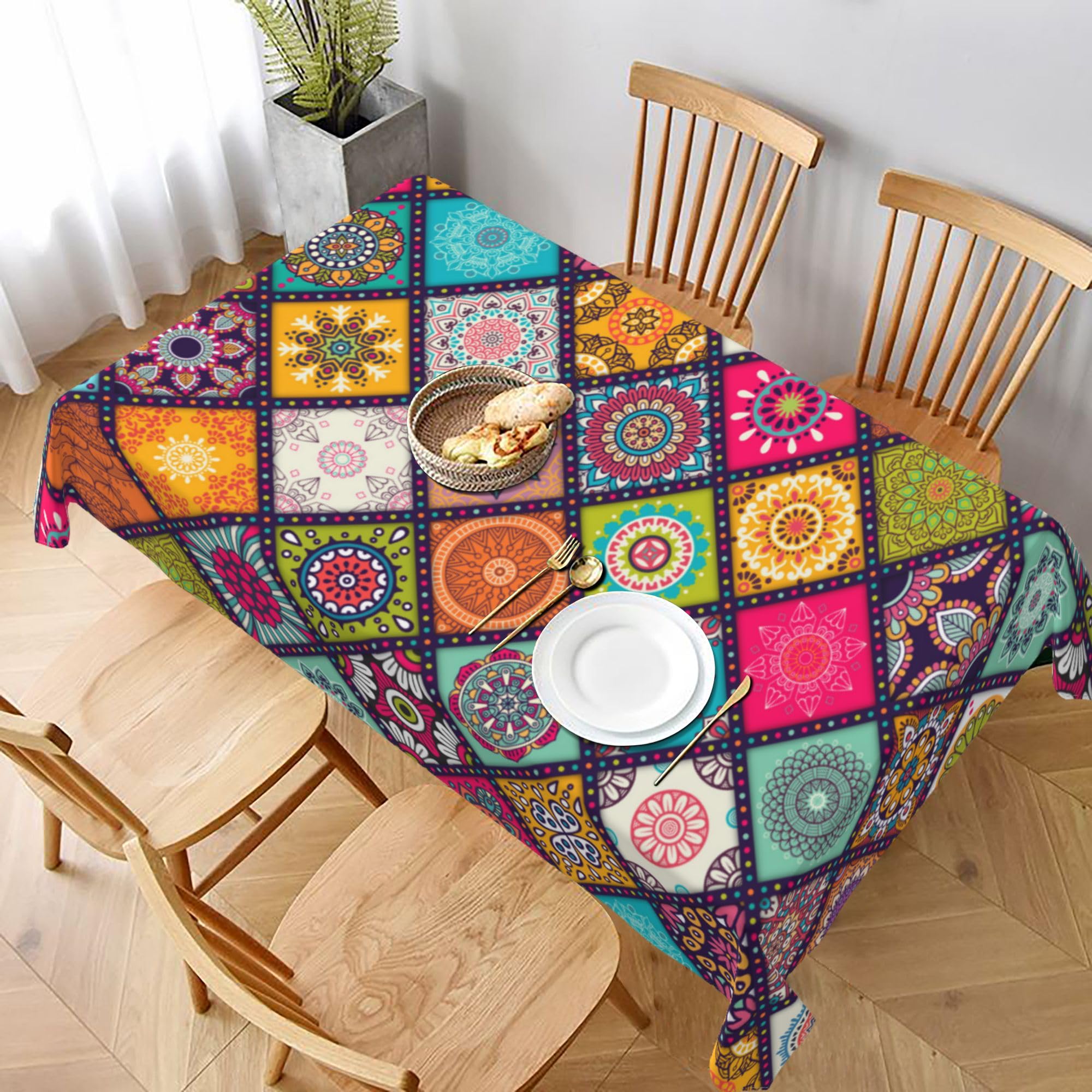 Amazon.com: Rectangle Table Cloth, Boho Tablecloth Rectangle Table ...