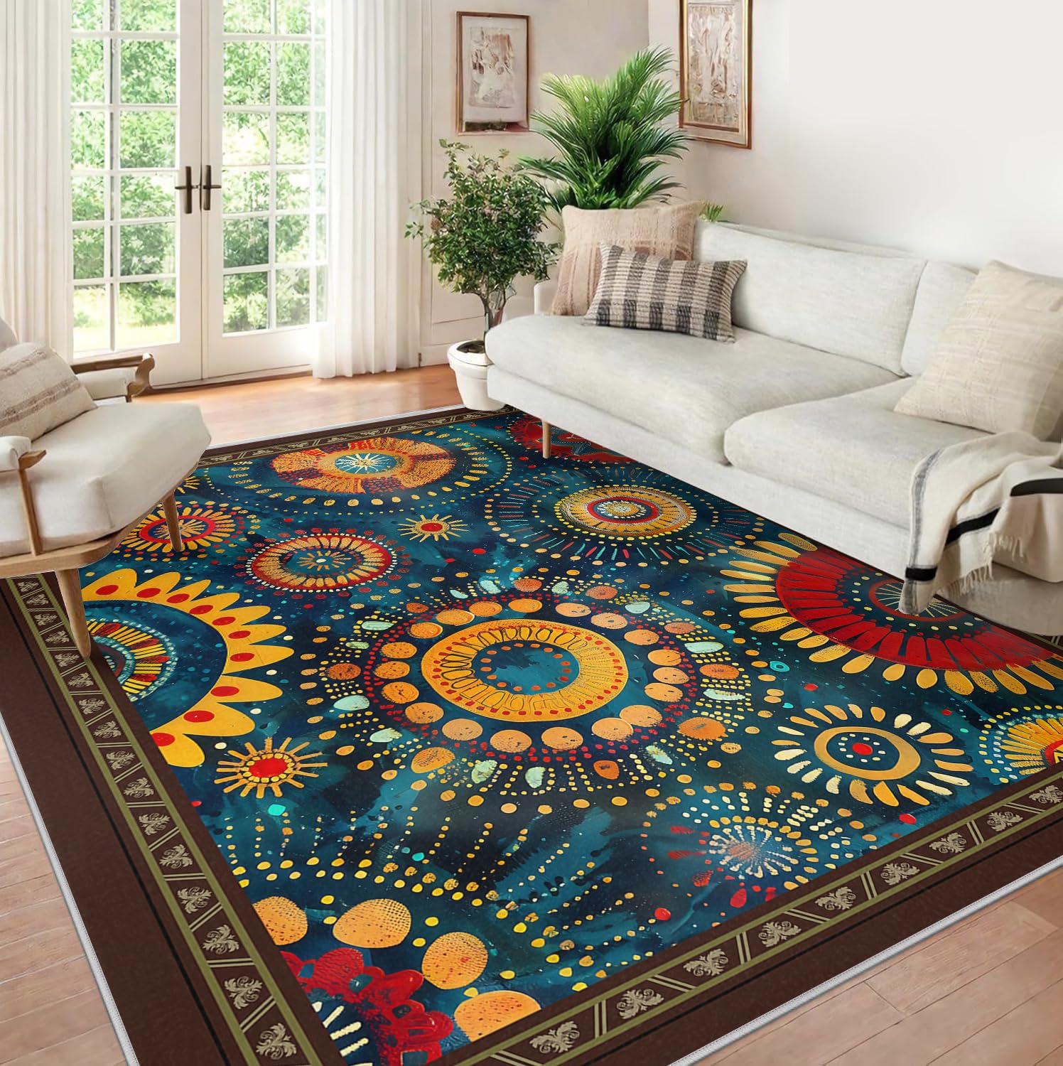 Tapis Salon bohème Doux Lavable 60x120