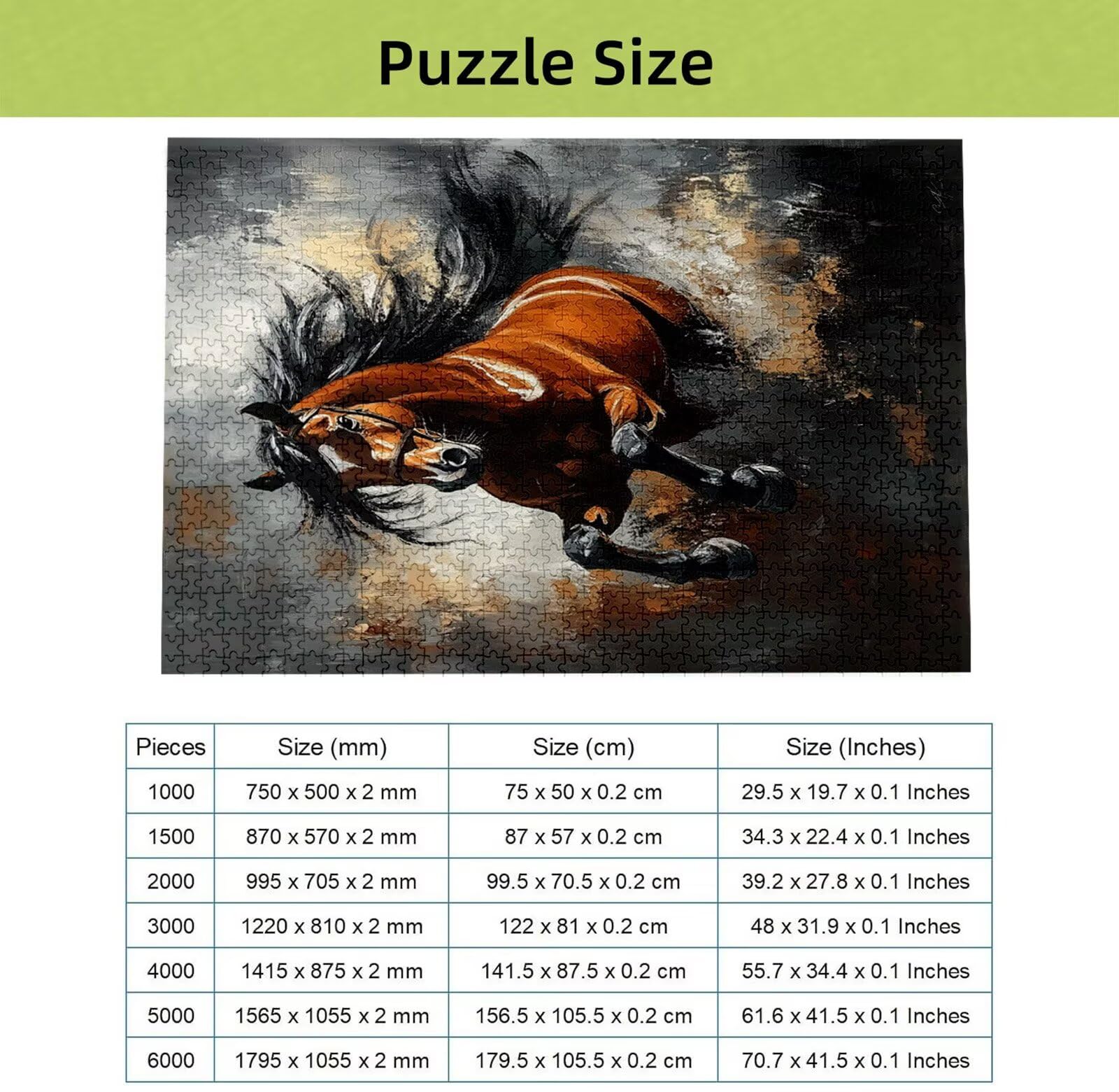 Puzzle 1500 Piezas Caballo, Puzzle Animal con Caja para Adultos, 87x57 cm, DIY 1500 Piezas Rompecabezas Madera para Adultos, Rompecabezas Desafiante para Decoracion Hogar y Pared, Regalo Mujer H-915