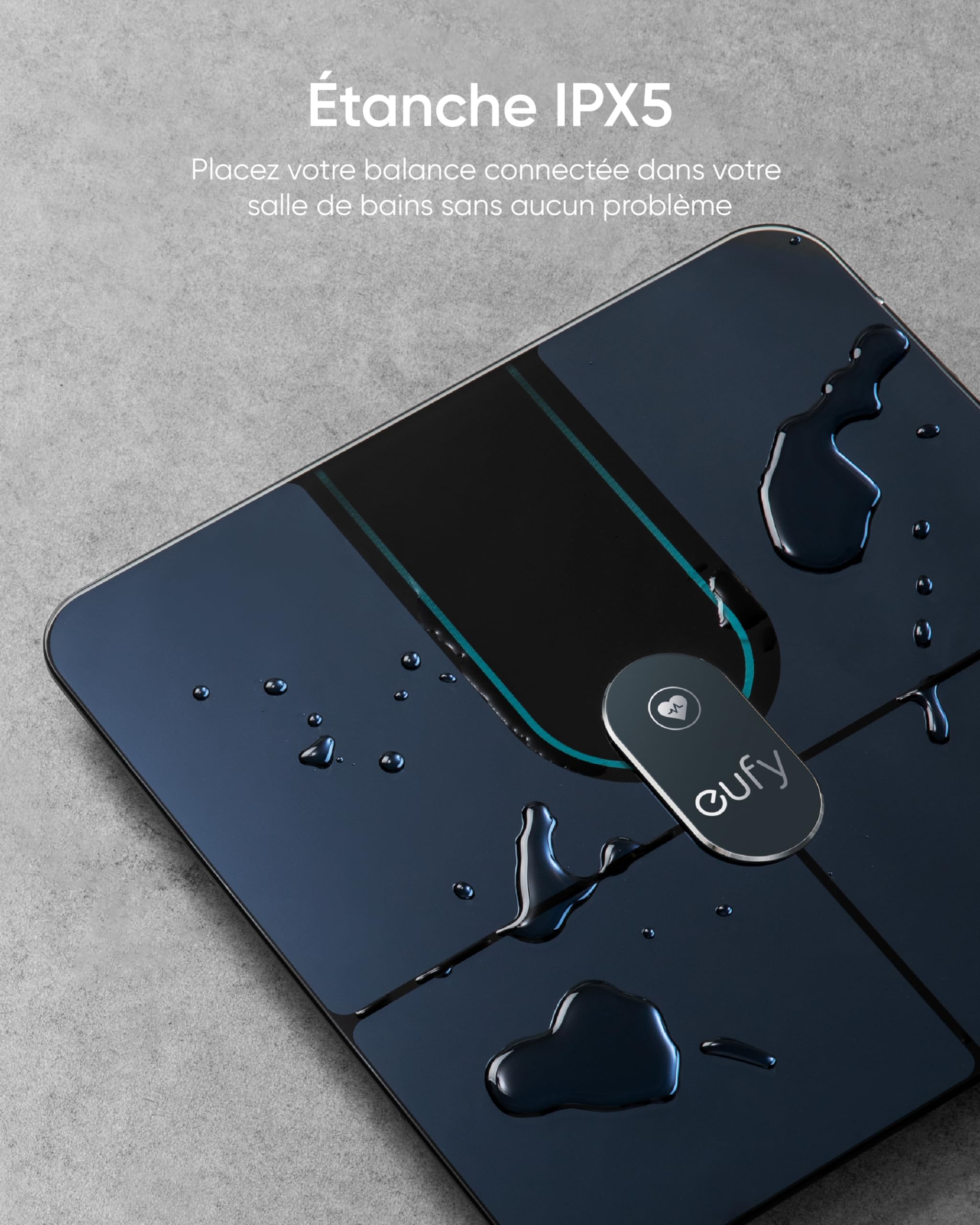 eufy P2 Pro Balance Connectée WiFi Bluetooth 16 Mesures Poids Fréquence Cardiaque Graisse Corporelle IMC Masse Musculaire Osseuse Mode Corps Virtuel 3D Précision 50 g/0,1 lb