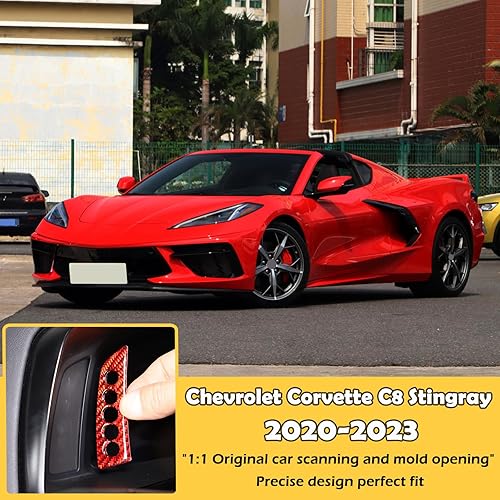 Miniatura 6 de CHEAYAR Adhesivo de fibra de carbono para tablero de instrumentos compatible con Chevrolet Corvette C8 Stingray 2020-2023, adhesivo para panel de