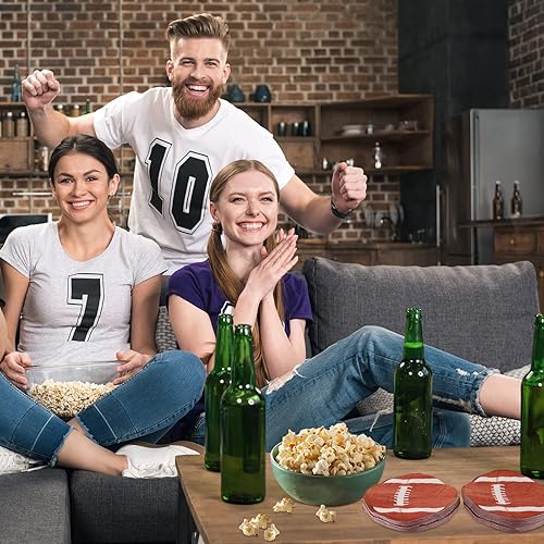 Miniatura 7 de Geyee Paquete de 120 servilletas de papel con forma de fútbol, servilletas de papel desechables para fiestas temáticas deportivas, decoración de