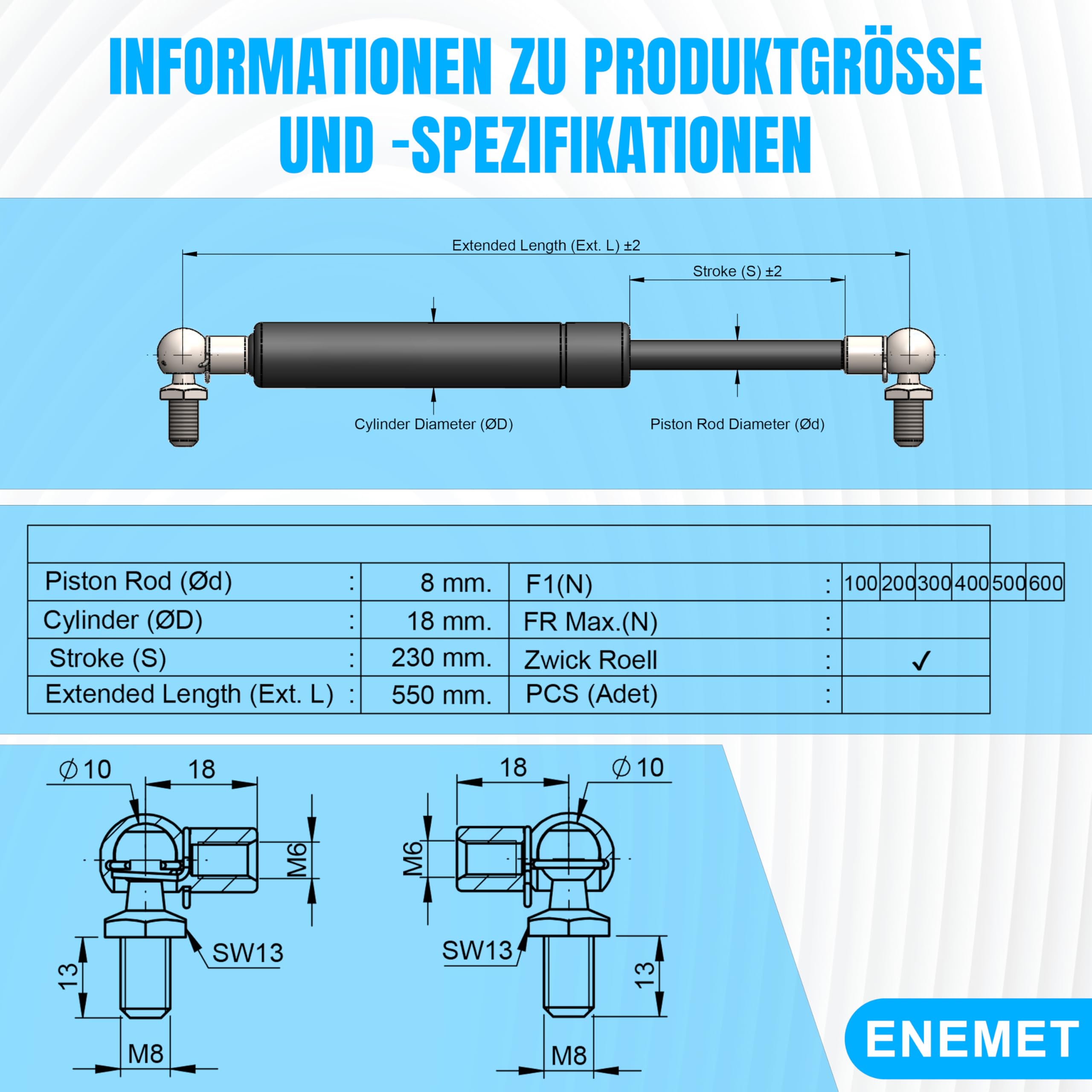 ARANA 2 Pièces Verin A Gaz 350mm 100N, 10kg Verin Hydraulique Verin De Hayon De Rechange Pour Porte D'armoire, Boîte à Jouets, Banc, Porte De Camping-car Et Applications Créatives DIY