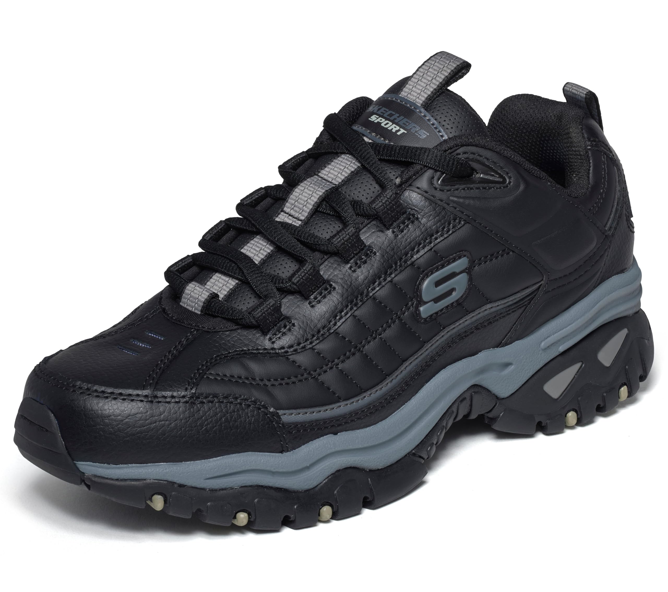Skechers Men's Energy Afterburn Lace-Up Sneaker, Black Grey 01 (Grau), 6 UK
