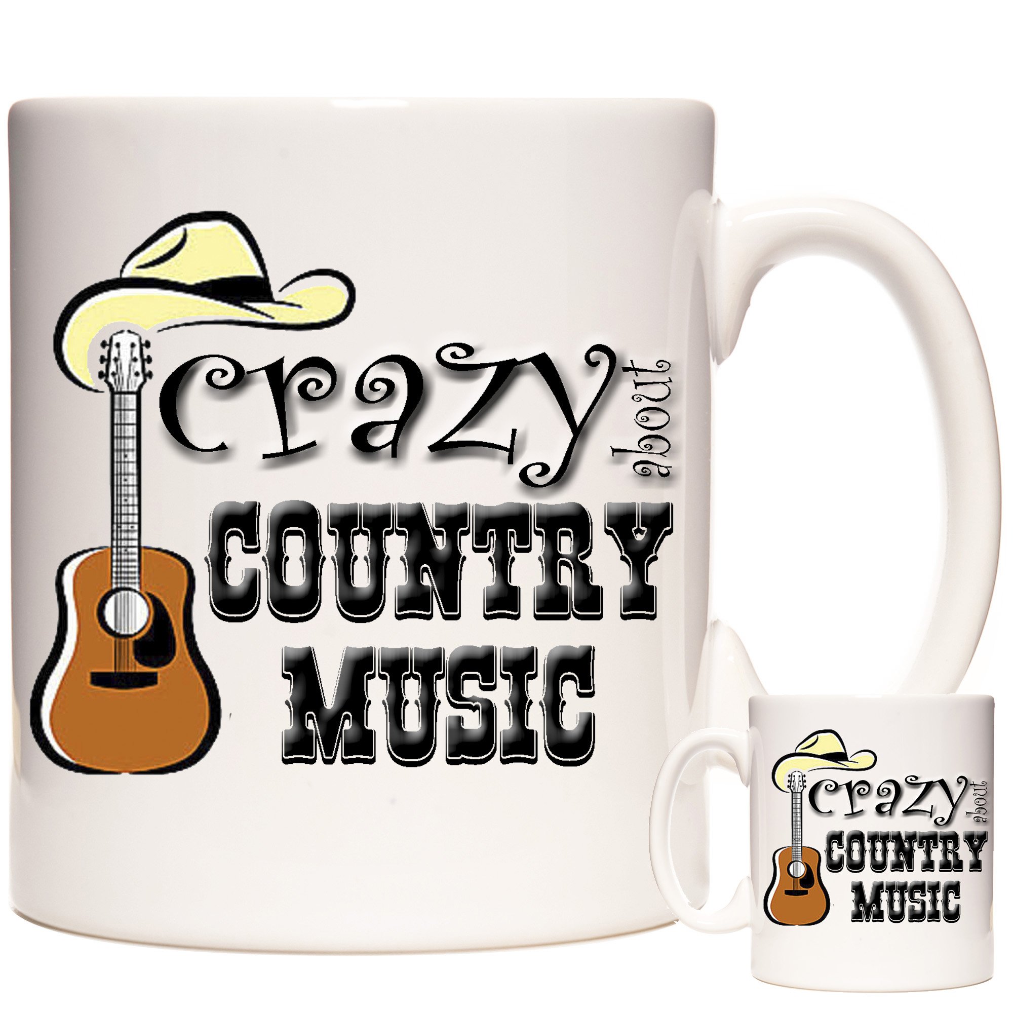 KAZMUGZCountry Music Mug, Crazy About Country Music, Ceramic Gift Mug for Country Music Fans. Country Music Gift