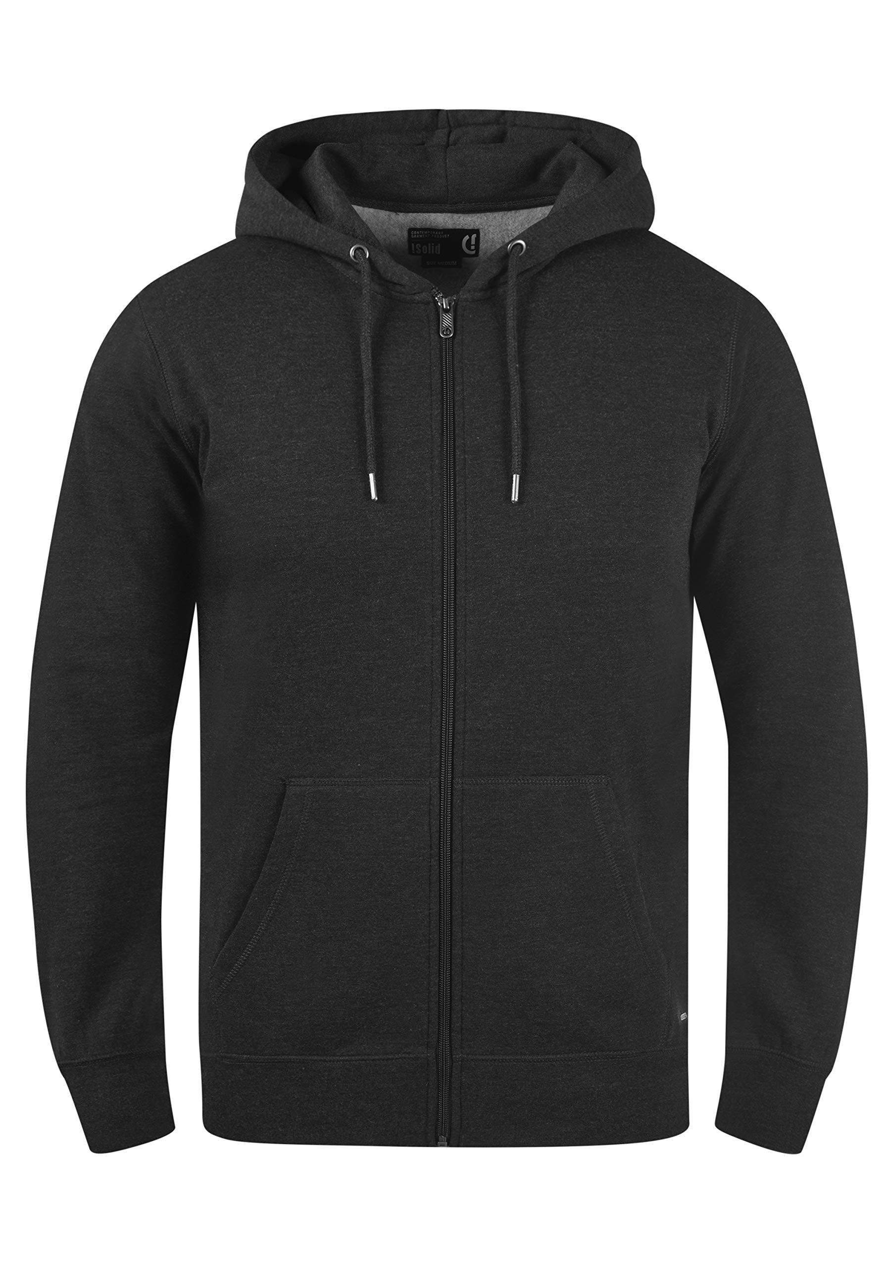 !Solid BertiZip Herren Sweatjacke Kapuzen-Jacke Zip-Hoodie mit Kapuze und optionalem Teddy-Futter aus hochwertigem Baumwollmaterial Meliert