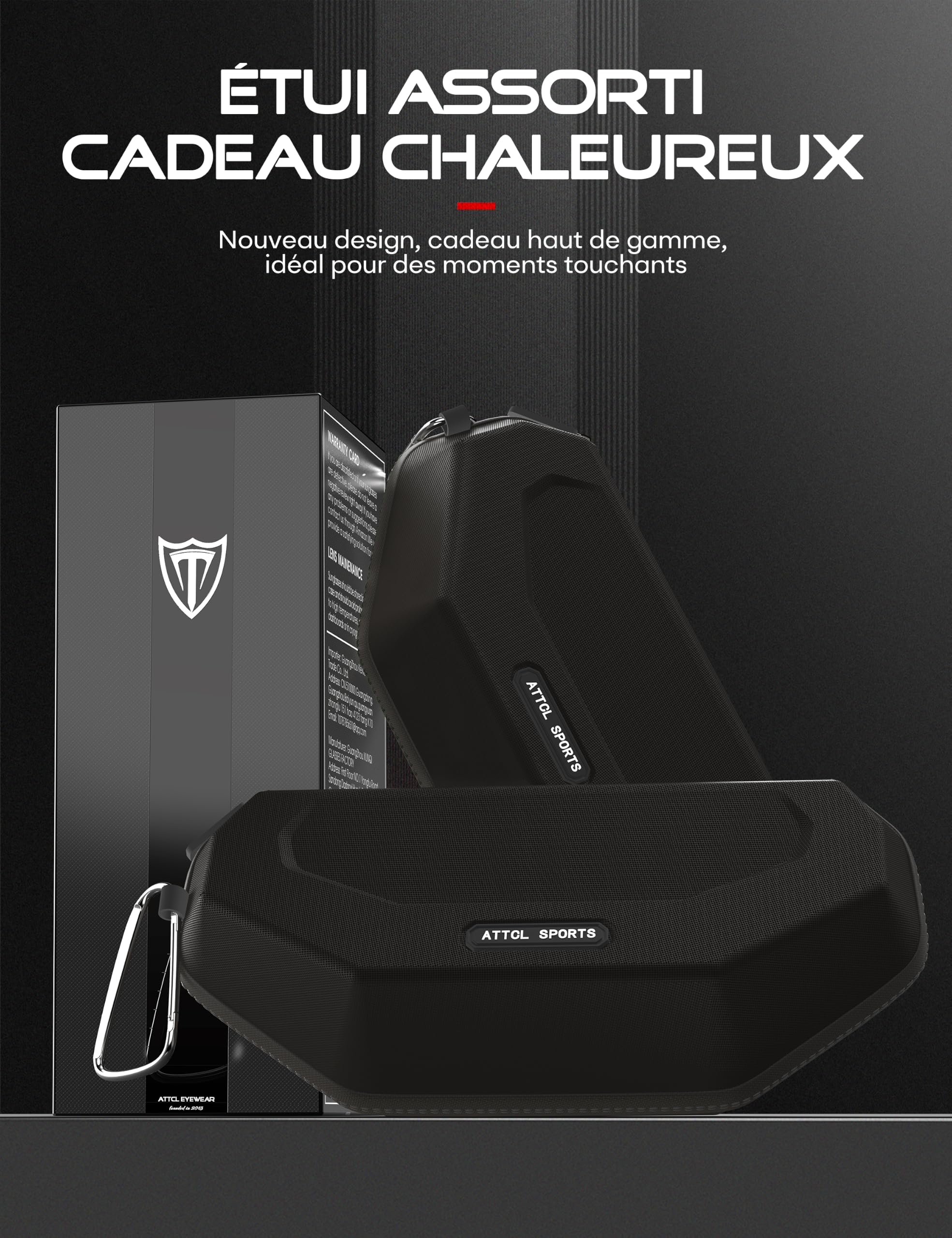 ATTCL Lunettes de Soleil de Sport Polarisées pour Homme Avec Protection UV400 Ultra Léger TR90 Flexible Cadre
