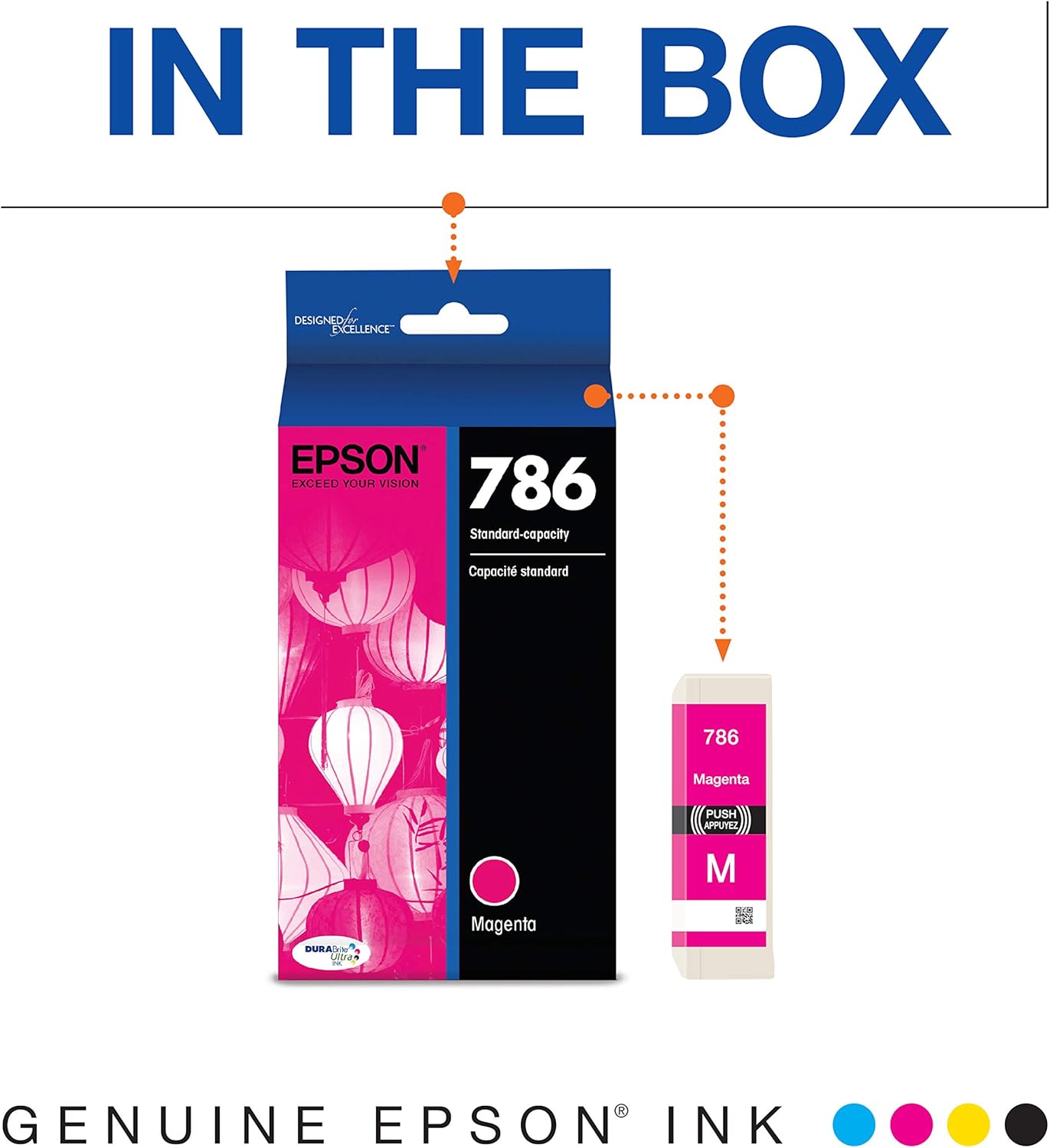 EPSON 786 DURABrite Ultra Ink Standard Capacity Magenta Cartridge (T786320) Works with WorkForce WF-5110, 5190, 5620, 5690