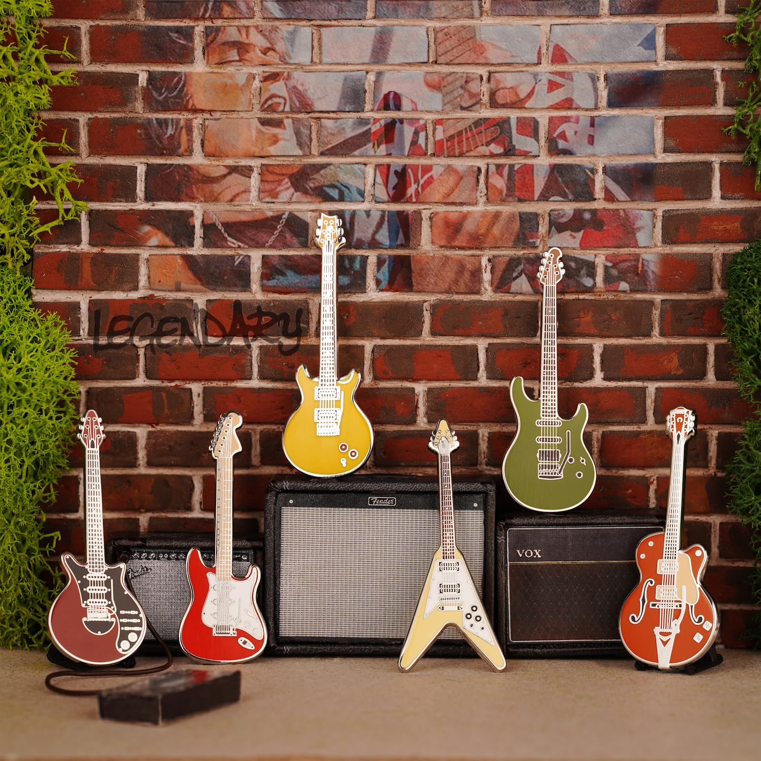 Guitar Pin Brooch 6-Pack Series III, Silver - Image 2
