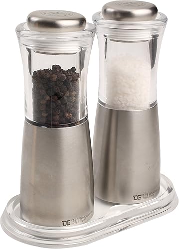 Miniatura 7 de T&G 12683 Hevea - Protector de mesa de comedor y doble molinillo de 6.3 x 3.5 x 0.6in