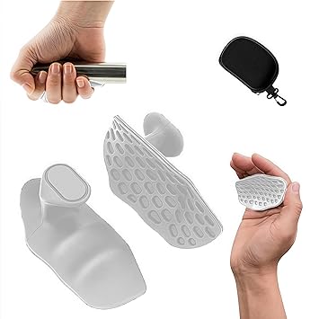 Rubber Gym Grips Fingerless Workout Grips - Ergonomic Rubber Hand Protector Gloves for Weight Lifting, Pull-Ups, Gym Training and Exercise, for men and women (Gray) - image, photos