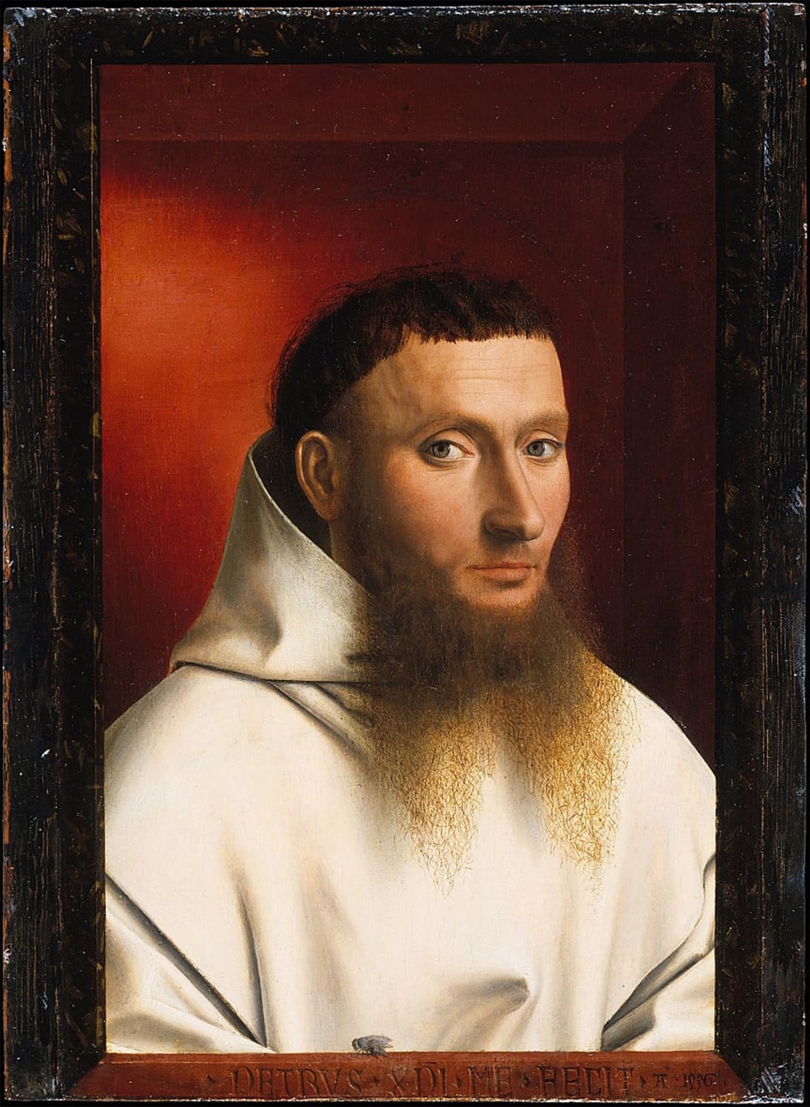 HRJUBWREE Oil Painting Prints on Canvas Painting Picture Portrait of a Carthusian by Petrus Christus Artwork Canvas Prints for Home Decor 60x90cm