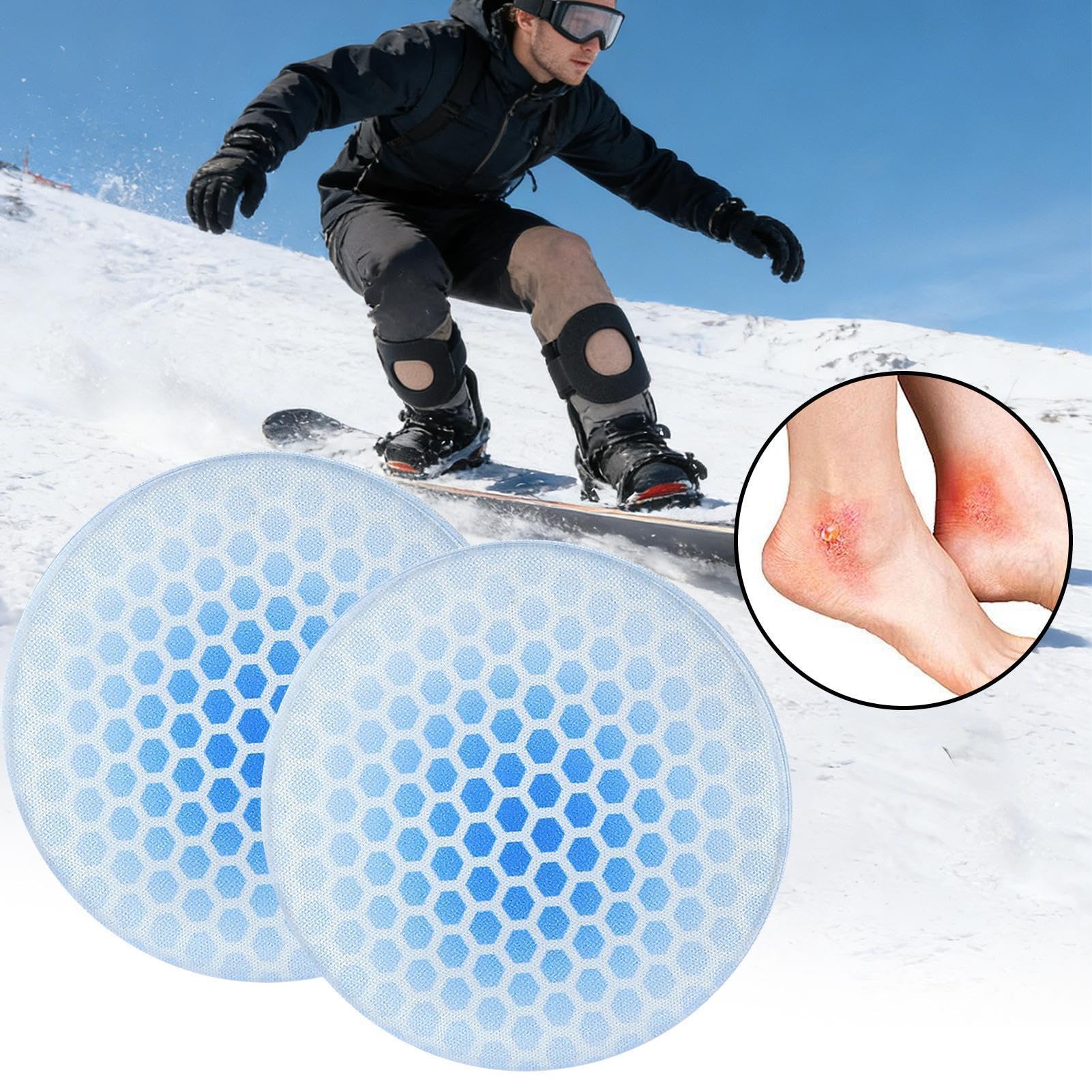 Lot De 8 Protège-tibias Adhésifs Pour Ski – Mousse élastique, Découpables – 4 Noirs (17,5×12,3 Cm) Et 4 Bleus (15,5×7,6 Cm) – Anti-frottement