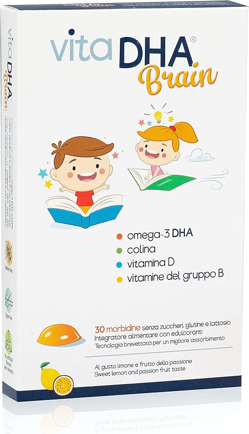title=VitaDHA® Brain | Per bambini piccoli con 250 mg di Omega-3 DHA, colina e