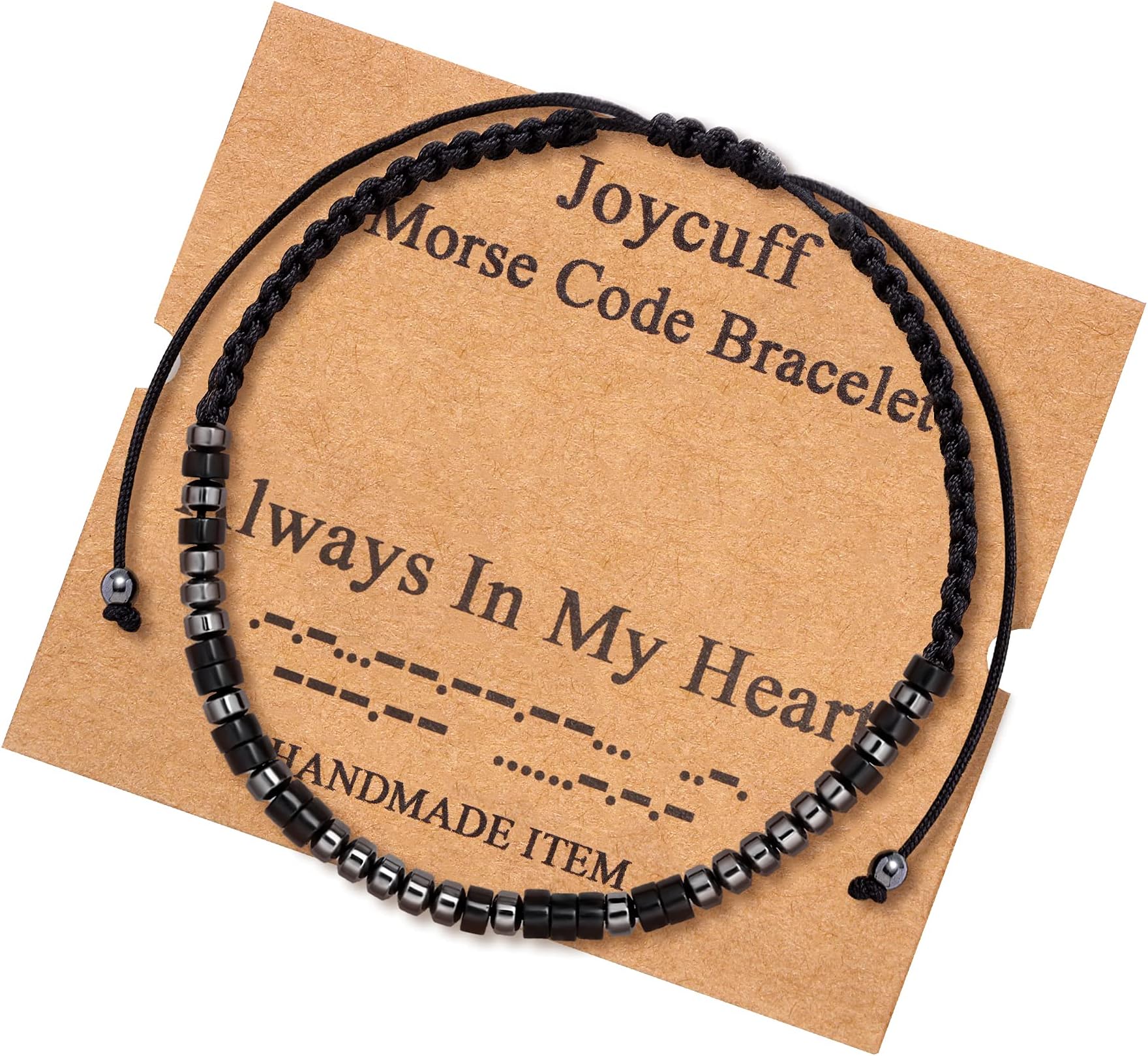 JoycuFFMorse Code Bracelets for Men Women Friendship Gifts Inspirational Encouragement Funny Jewelry Gifts for Teen Girls Daughter Sister Best Friend Adjustable Dainty Silk Beaded Wrap Bracelet