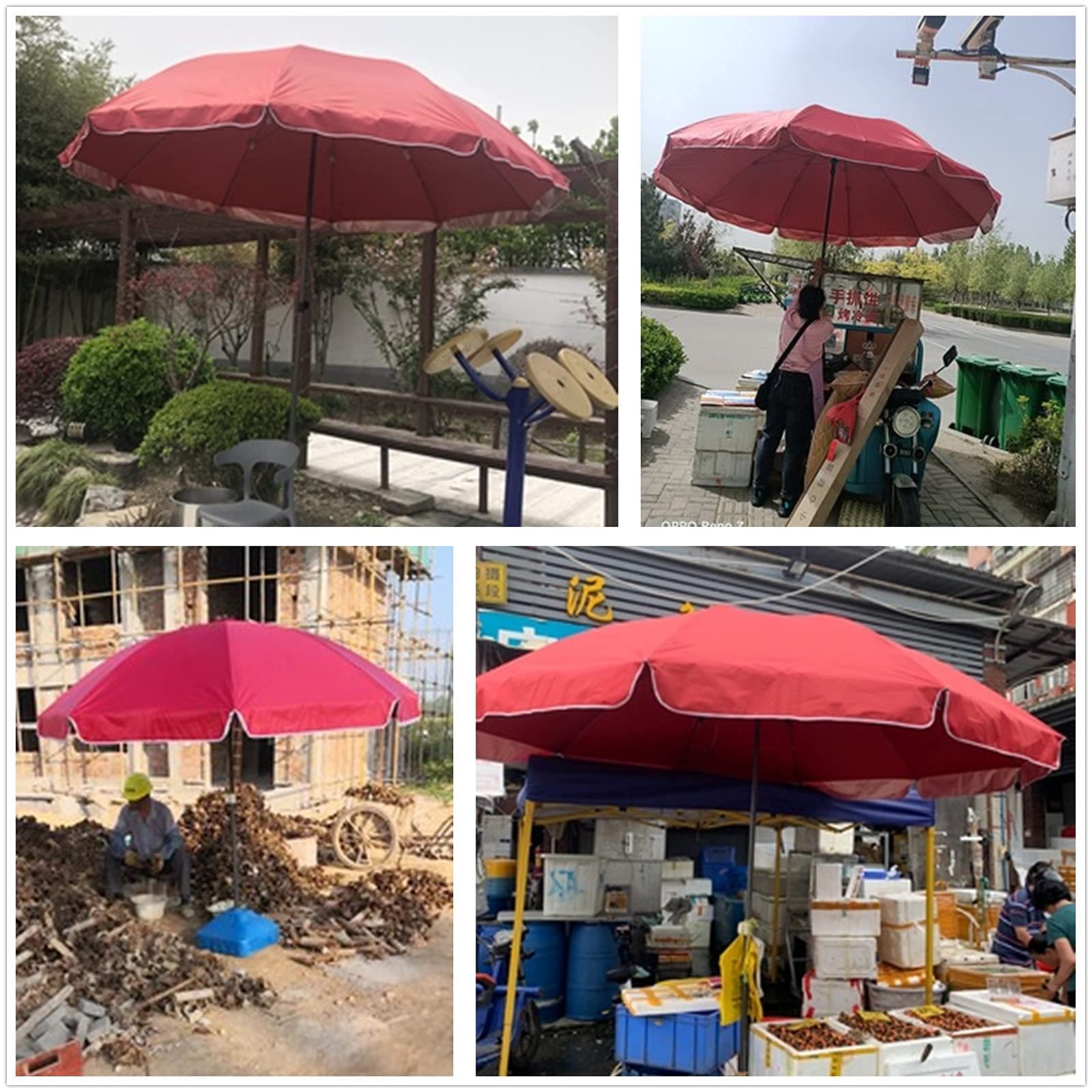 Parasol ogrodowy Duży parasol ogrodowy, okrągły parasol tarasowy, parasol balkonowy z ochroną UV Upf50+, odpowiedni do straganów komercyjnych, plaż, grillów, kempingów