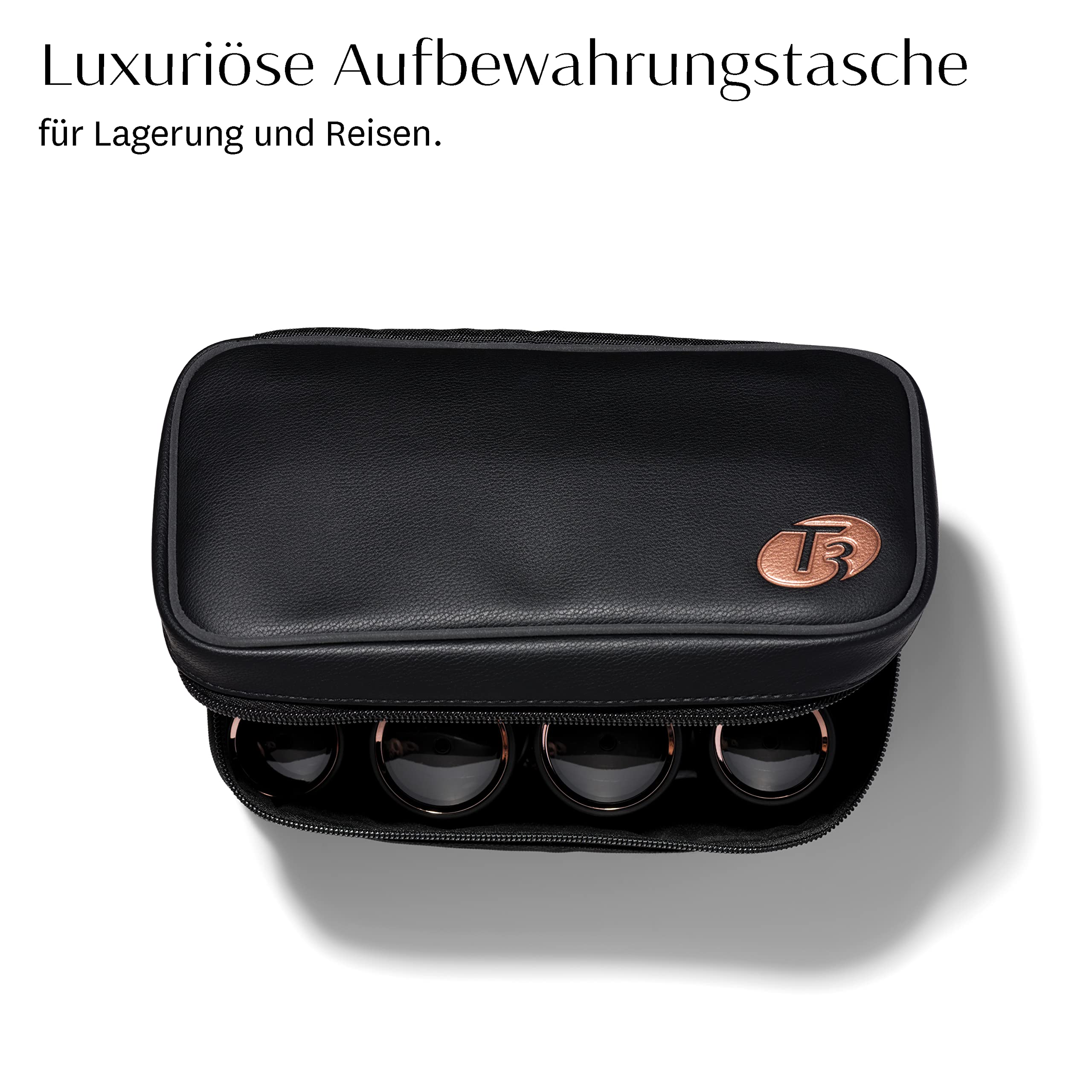 T3 Volumizing Hot Rollers Luxe – Set mit 4 beheizten 44-mm-Lockenwicklern und 4 beheizten 38-mm-Lockenwicklern mit 2 Temperaturstufen und keramischen Heizelementen