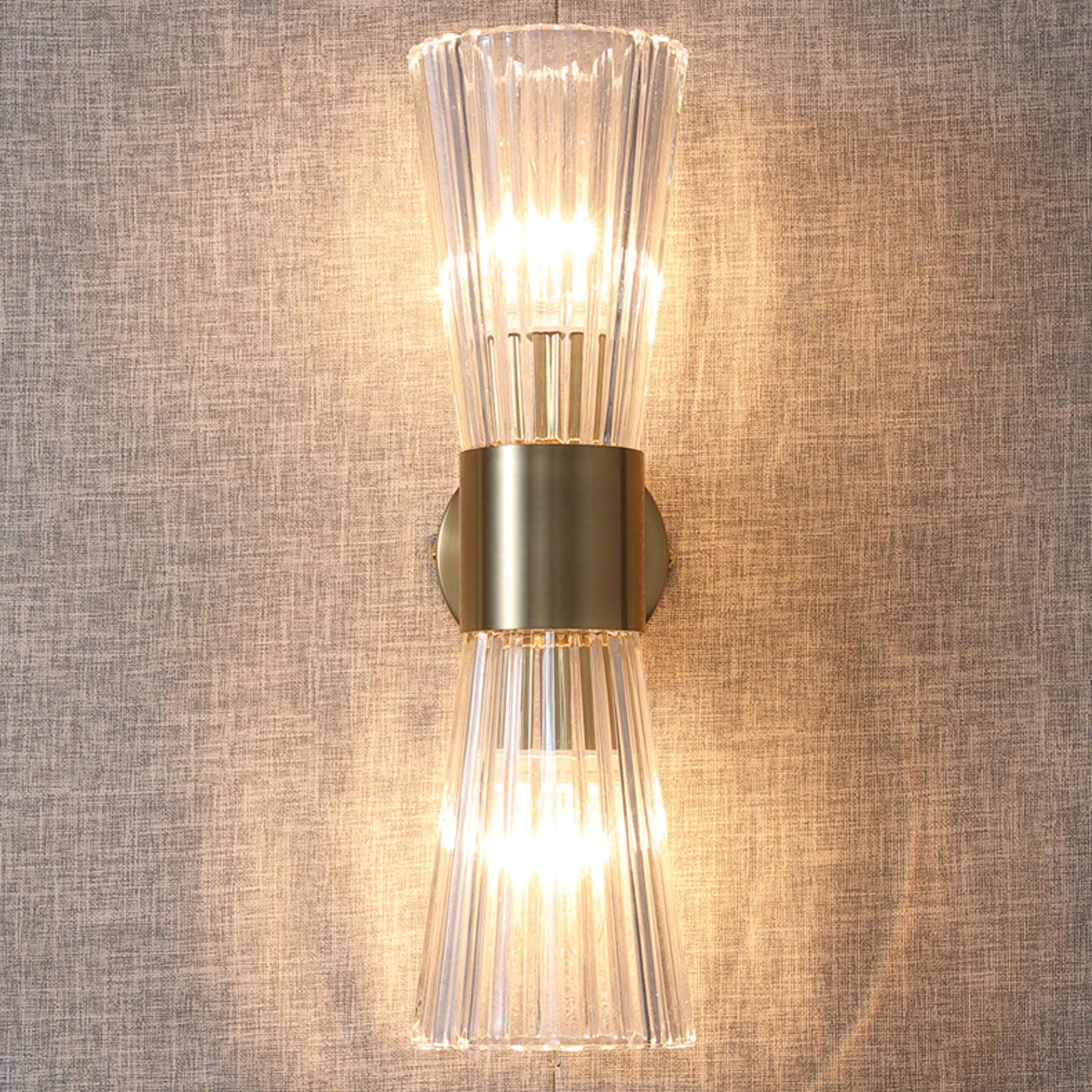 AWEITG Vintage Style Adjustable Wall Sconce Clear Glass Lampshade - E14 Metal Light Fixture for Home and Outdoor