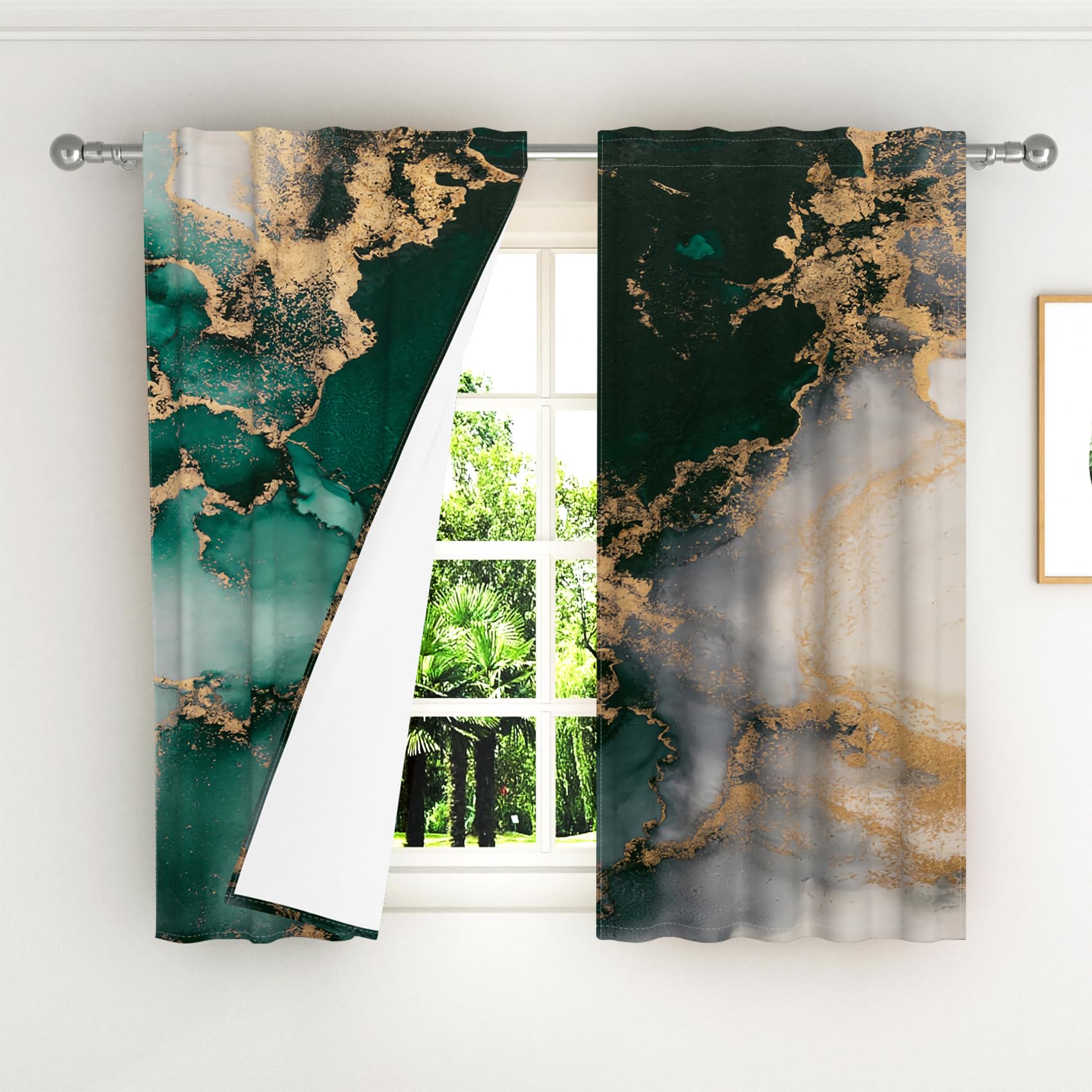 Kzzfqxb 140x229cm Rod Pocket Curtains 2 Panels - Image 2