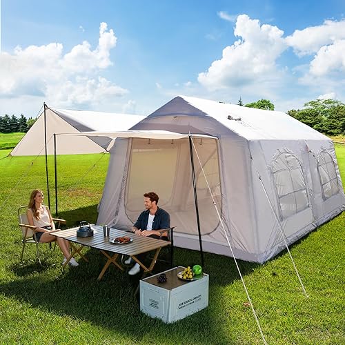 ABORON Tienda de campaña inflable para 2681012 personas, tienda de campaña inflable de fácil instalación con bomba de mano, PU3000mm impermeable y