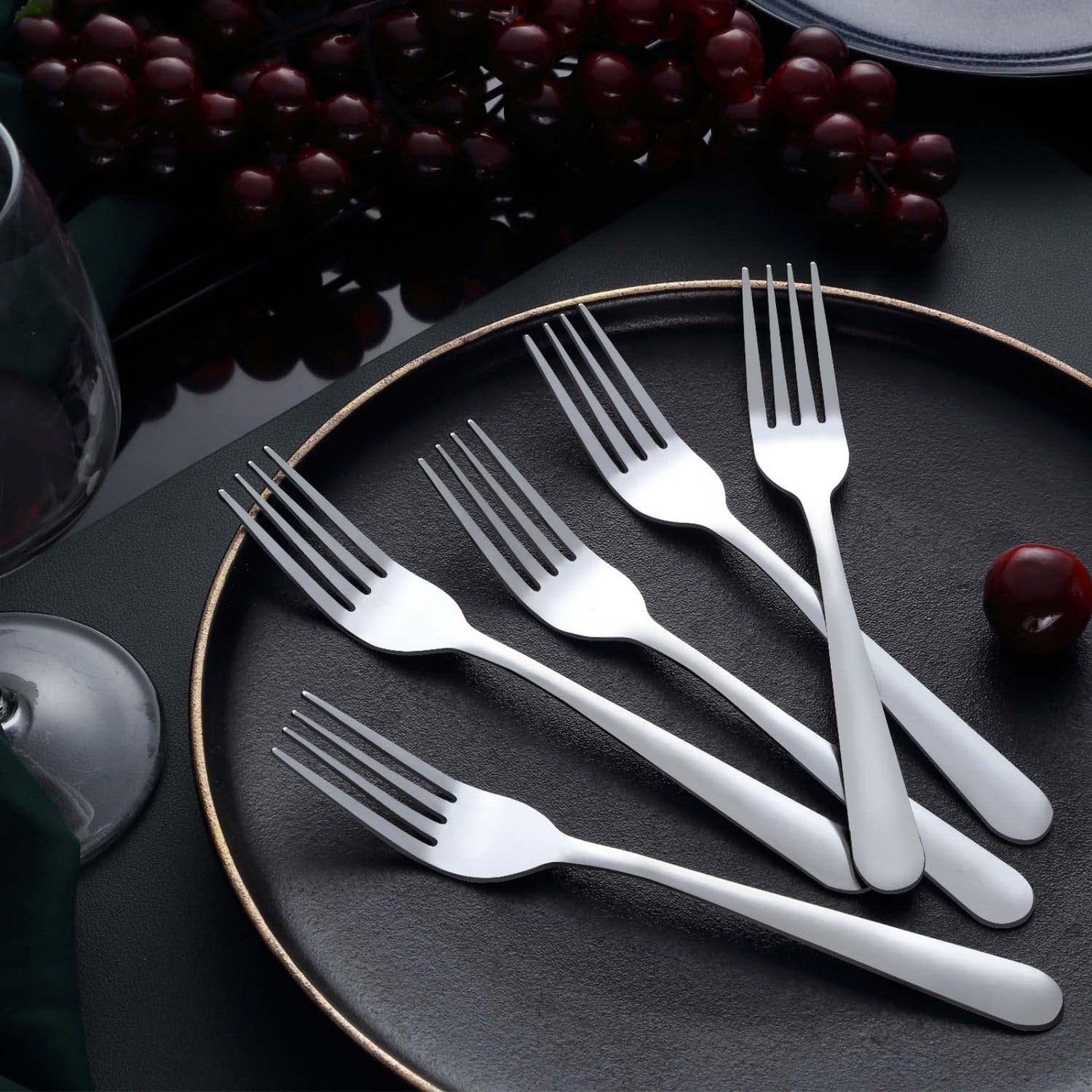 Unokit 24-Piece Stainless Steel Dinner Forks Silverware - 7.1 Inch Silver Dinner Forks Set of 24, Flatware Set for Home, Kitchen or Restaurant, Mirror Polished, Dishwasher Safe — Amazon image 3