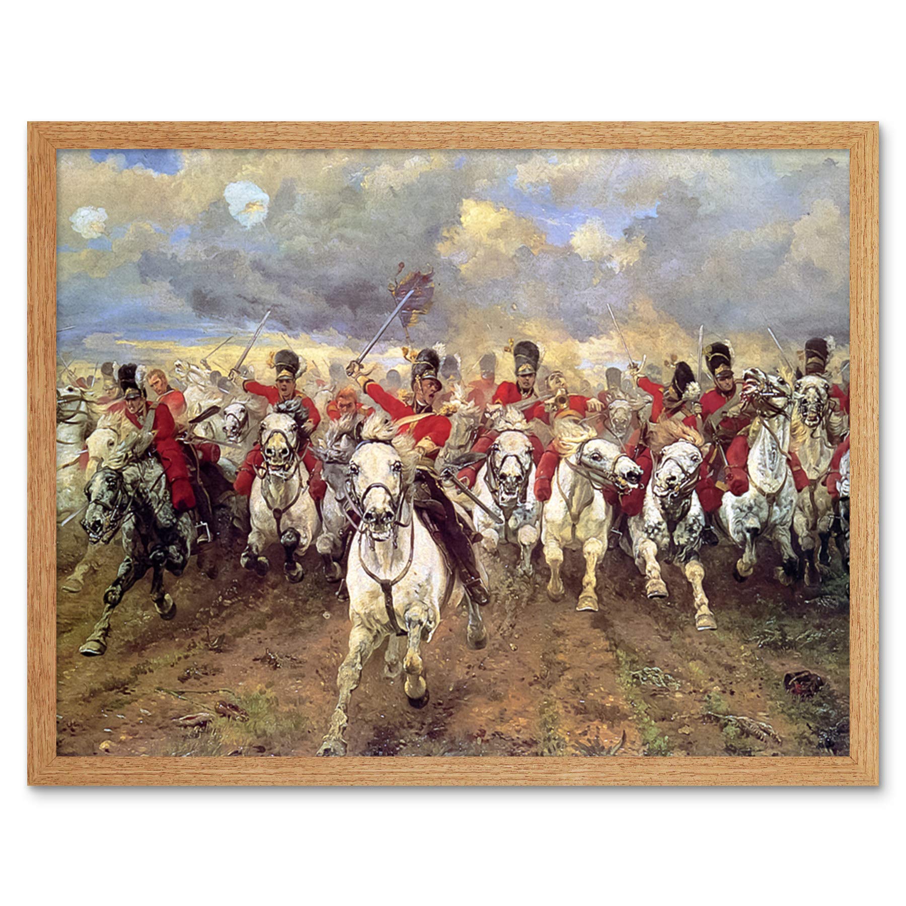 Artery8 Thompson Scotland Forever Battle Waterloo Painting Art Print Framed Poster Wall Decor 12x16 inch