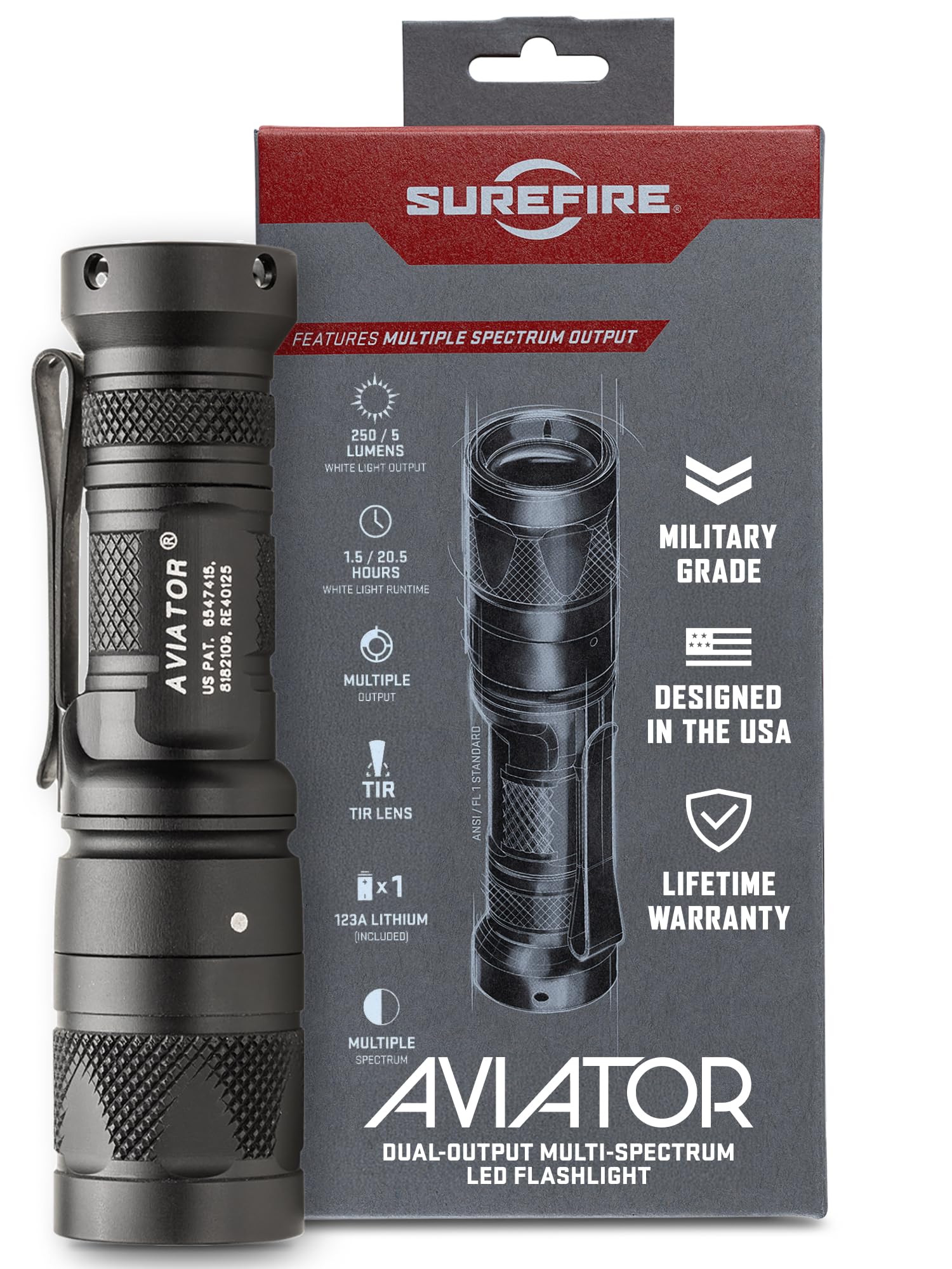 SureFire LED Flashlight - Aviator 250 Lumens
