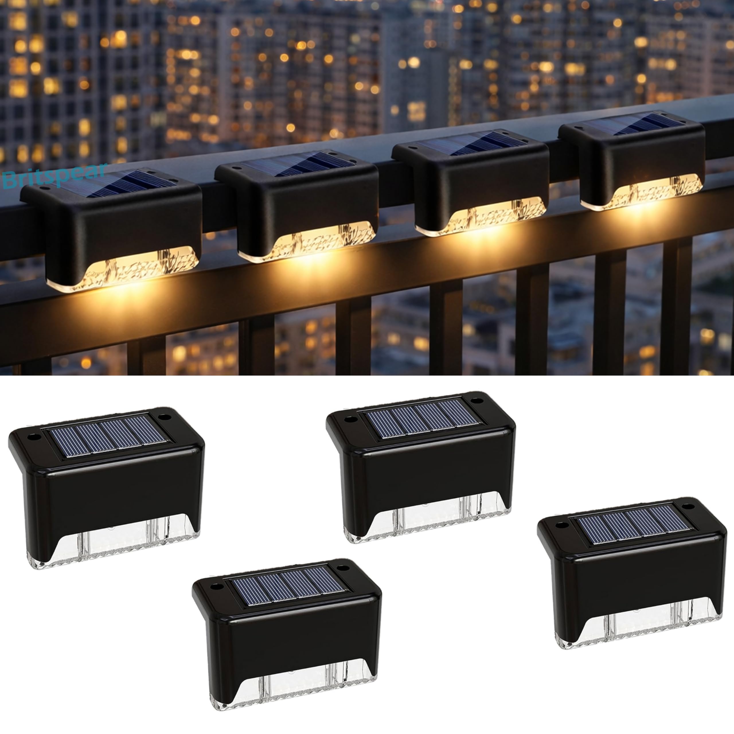 BRITSPEAR Waterproof Solar Lights for Home, Outdoor Solar Lights, Balcony wall Light, Terrace Garden Decoration Solar lamp, Solar Powered Lights for Deck, Stair, Step, gate, 1, Small-image-30