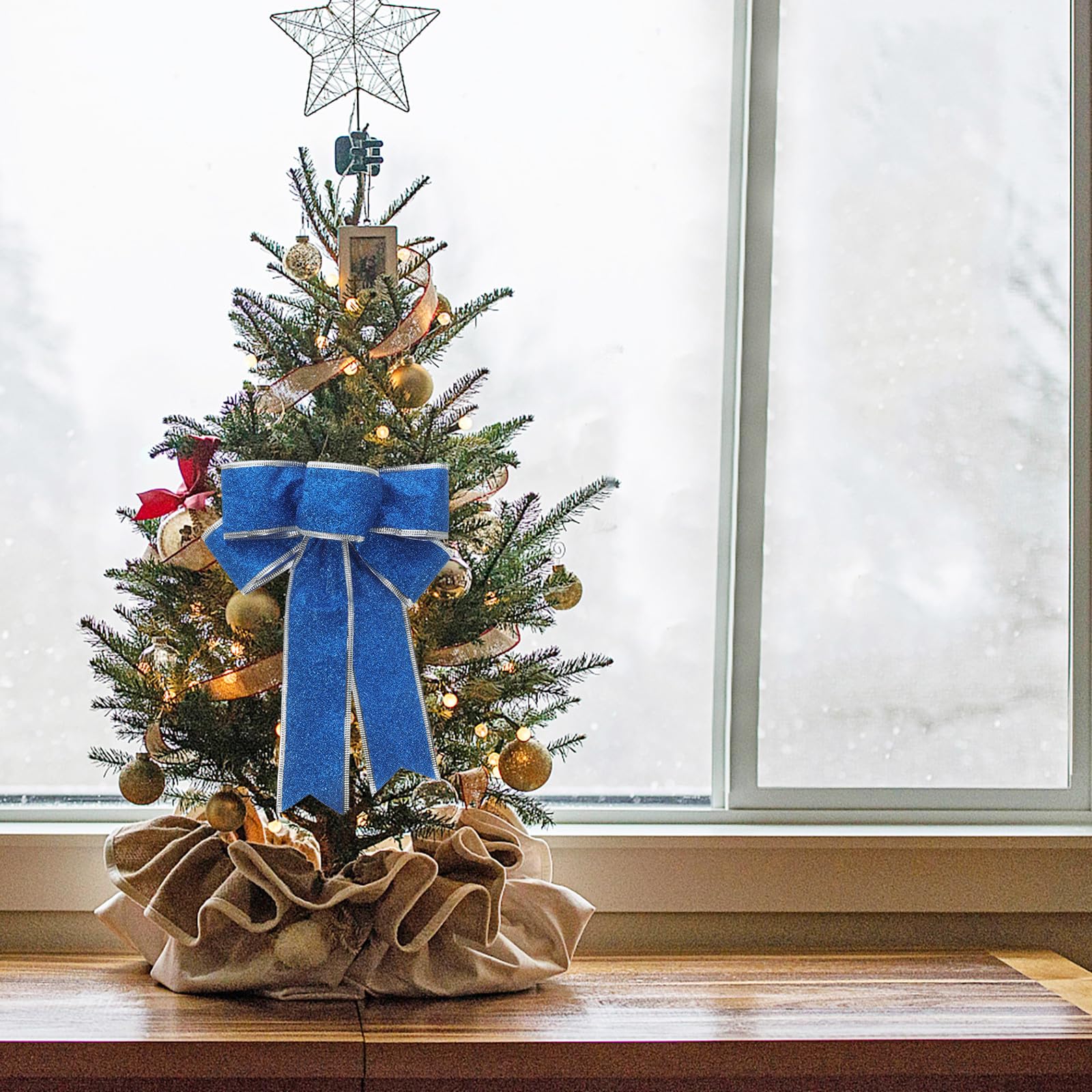 DOITOOL 10 Lazos navideños Grandes para, decoración para Puerta de Entrada, Pared, Valla, Adorno para árbol, Suministros para Fiestas navideñas de Invierno.