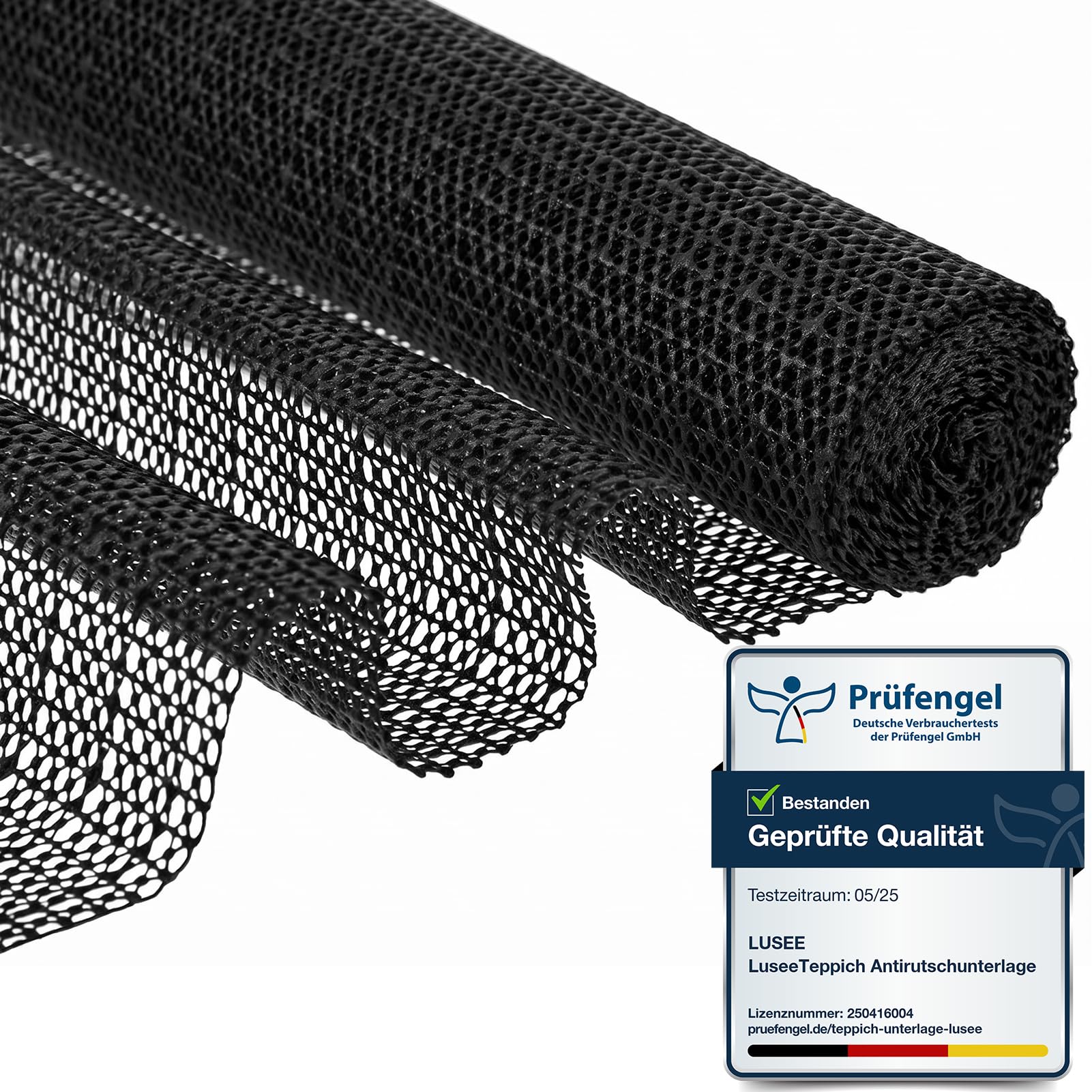 LUSEE Antirutschmatte für Teppich, PVC Teppichunterlage, 220x320cm, Schwarz