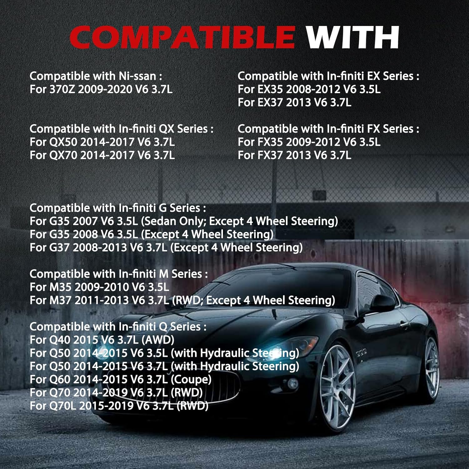 21-394 Power Steering Pump Fit for Ni-ssan 370Z 3.7L, IN-FINITI G37 G35, FX35 FX37, M35, Q40 Q50 Q60 Q70 Q70L, QX50 QX70, EX35 EX37 3.5L 3.7L, Power Assist Pump w/Pulley Replace for 21-415