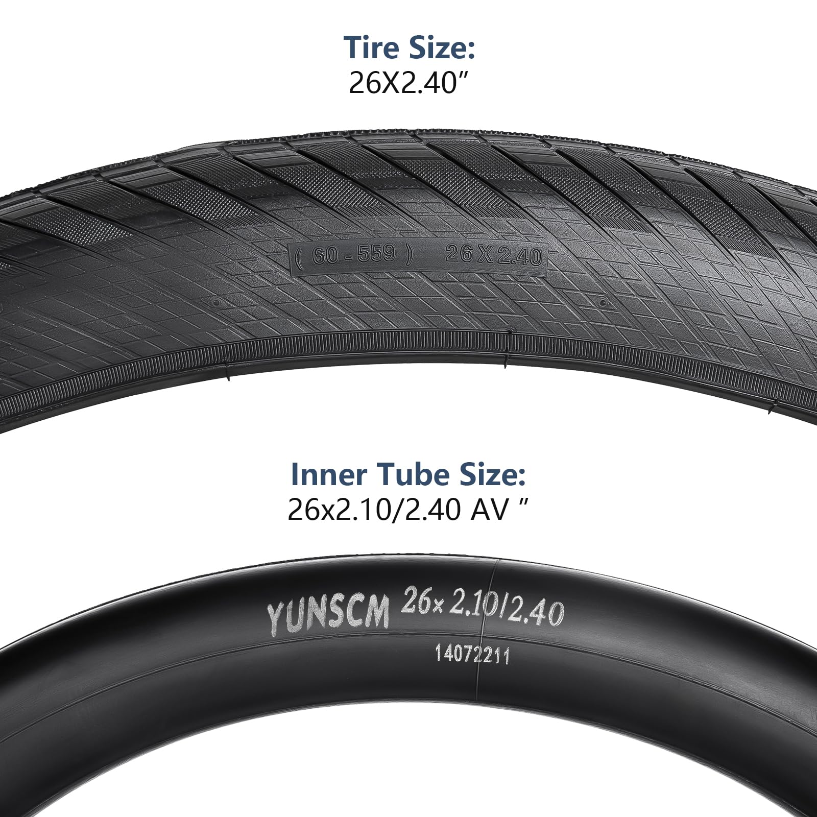 Amazon | YunSCM 2本セット,26 2.40 タイヤ,26x2.40 60-559 自転車
