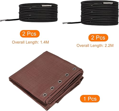 Miniatura 3 de PATIKIL Tela de repuesto para silla de gravedad, tela antigravedad, kit de herramientas de reparación con cordón para patio al aire libre, café