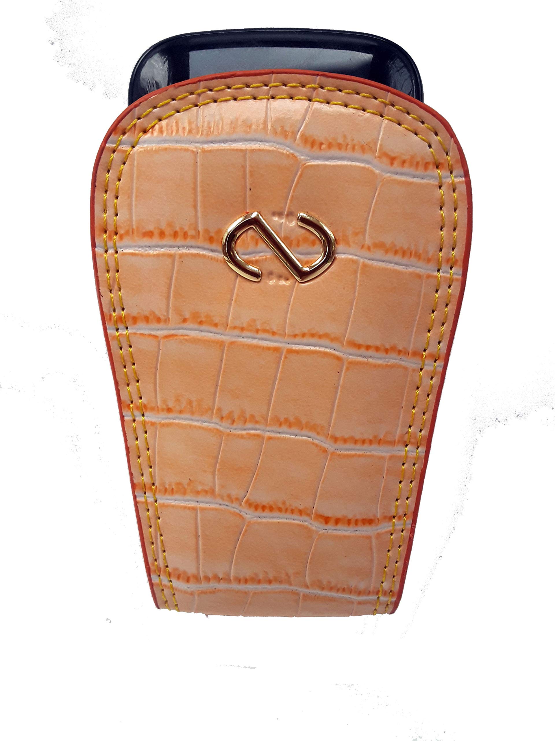 Golden Brown Open Top Leather Case Fits Verizon Alcatel Go