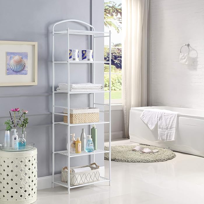 Buy HOMEFORT Metal Bathroom Shelf,6Tier Tower Rack, Freestanding