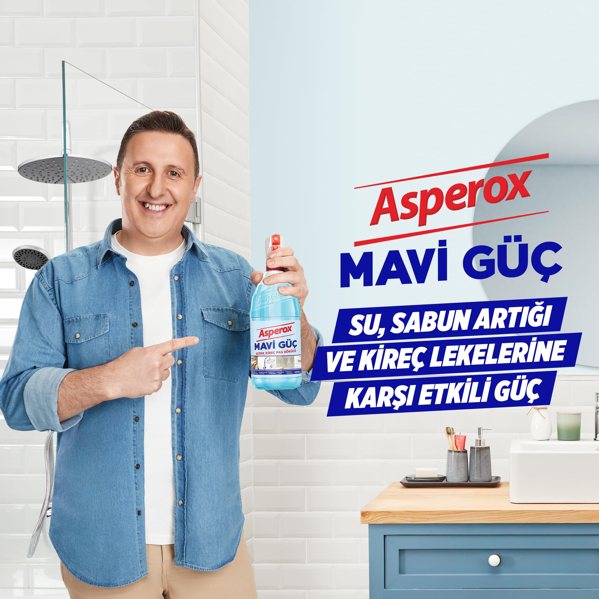 Asperox Mavi Güç Kireç Çözücü Sprey 1000 ml