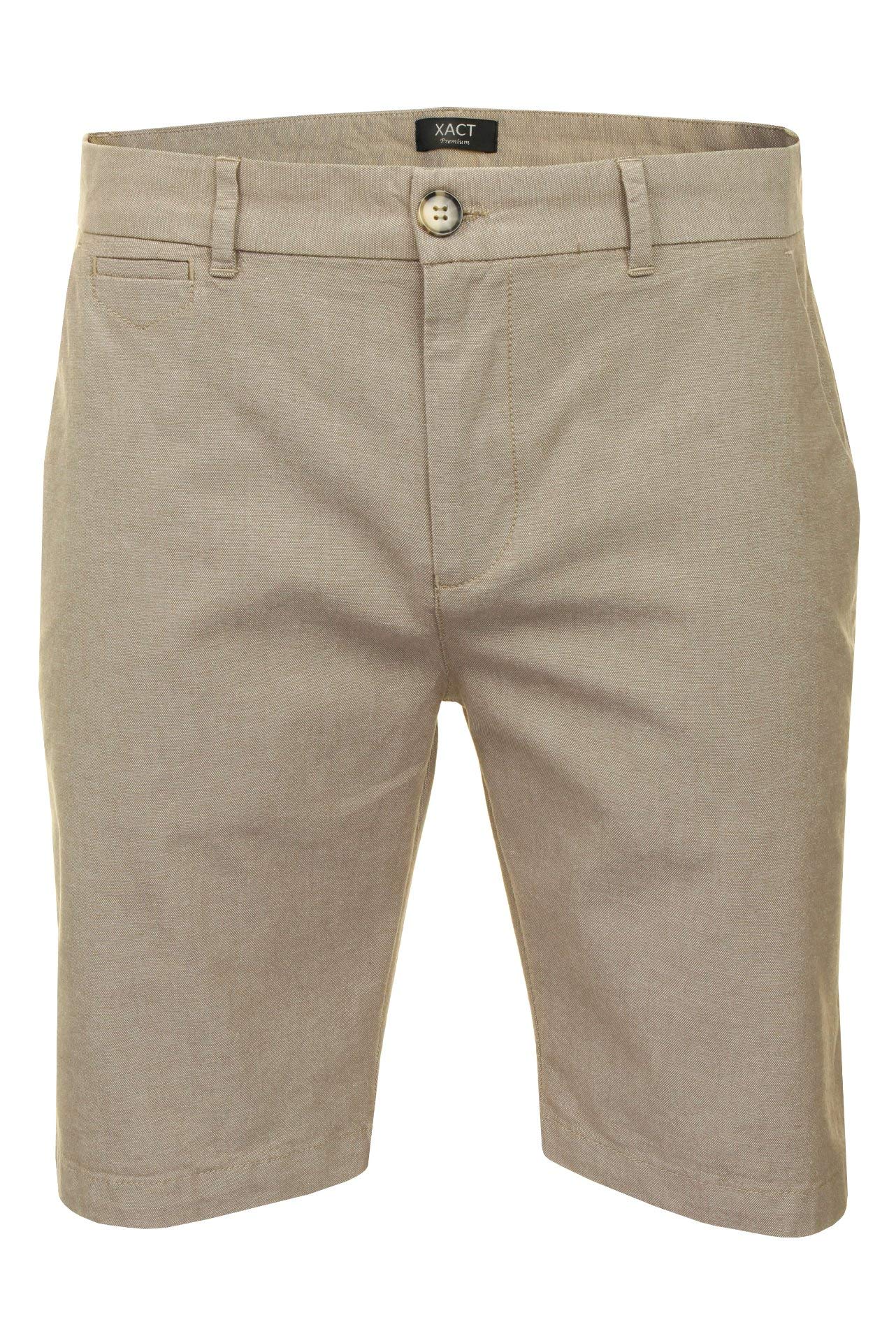 Xact Men's Premium Tailored Oxford Chino Shorts (Beige) 30