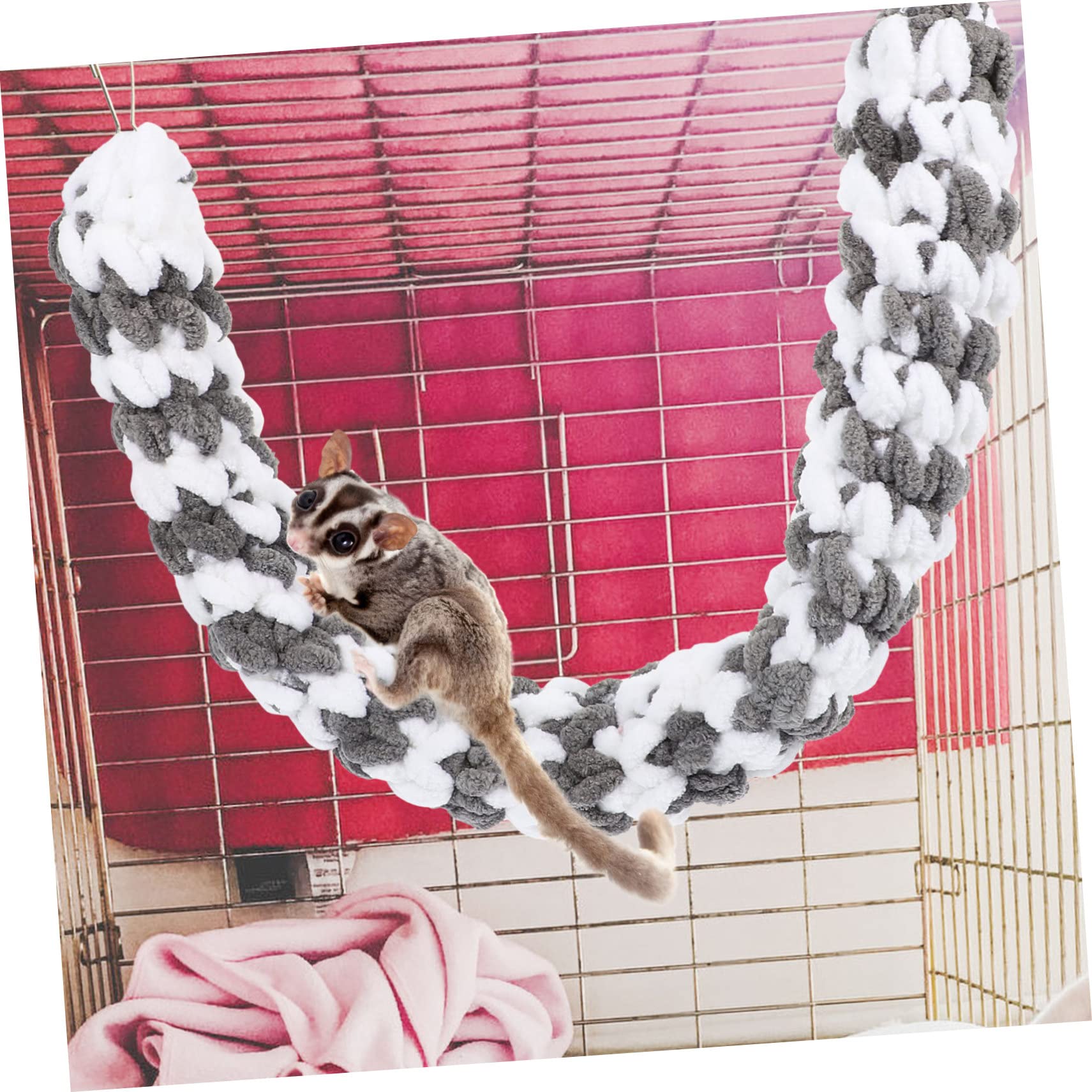 POPETPOP 4piezas Juguete De Cuerda para Hámster y Mascotas Pequeñas Accesorio De Natural y Seguro para Ejercicio y Diversión Compatible Cobayas y Petauros