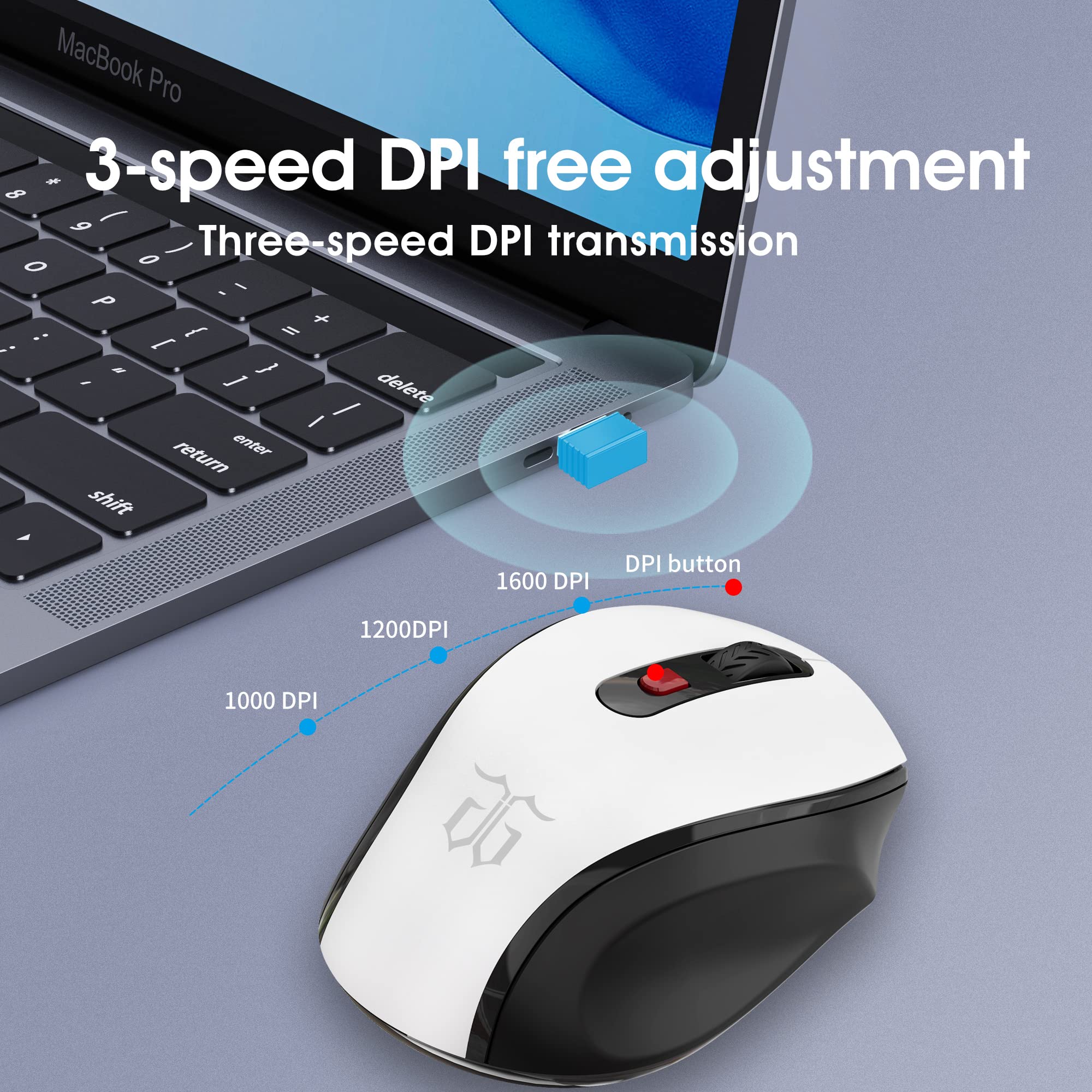 Snpurdiri 60% tastiera mouse senza fili, wireless Gaming Combo, include 2,4 G Small Mini 60% Merchanical Feel, design ergonomico Vertical Feel Mouse (Blackwhite)