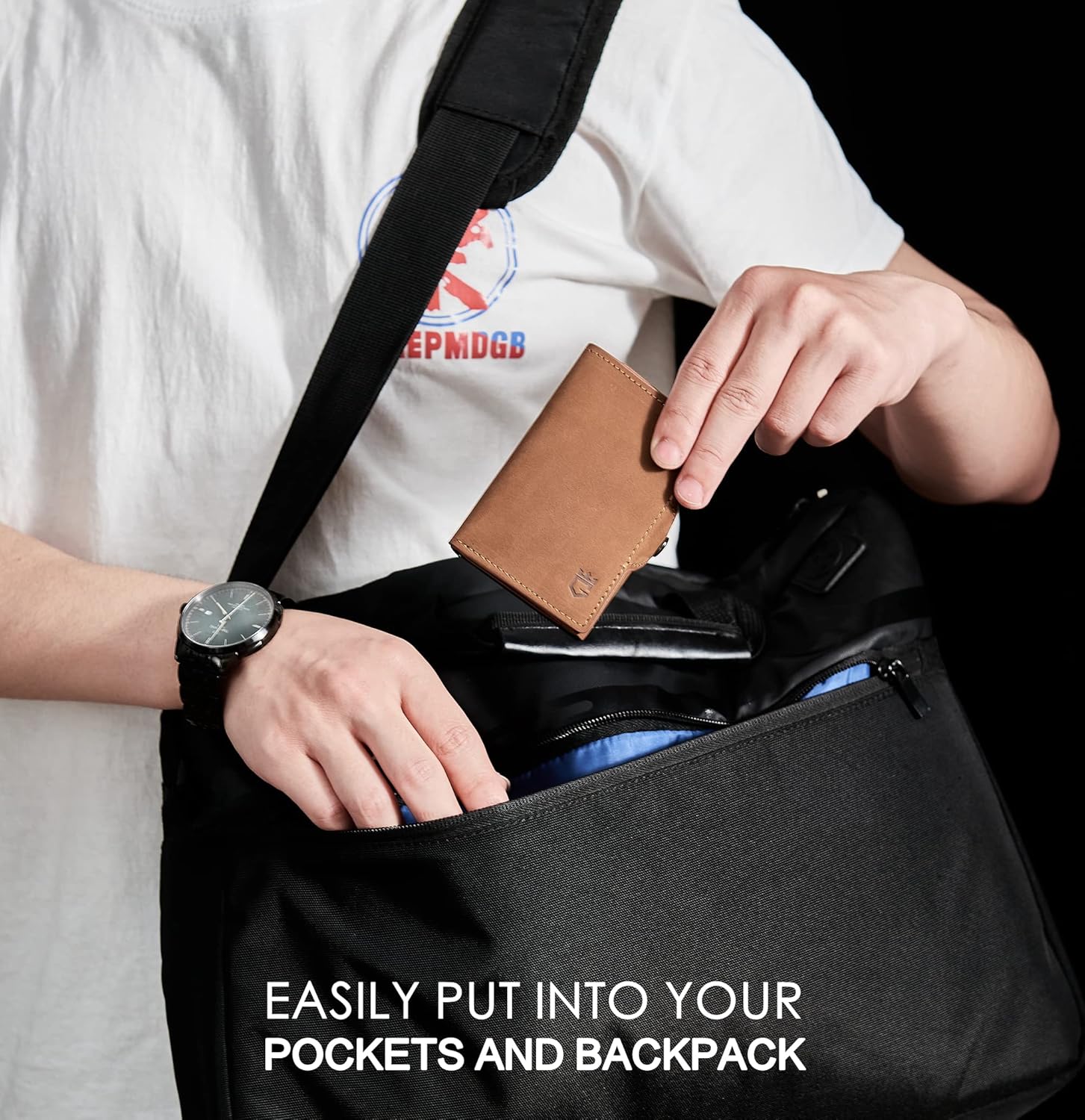 Men's Slim Wallet, Brown 3.0, 100% Full Grain Leather, RFID Protected, Airtag Wallet Holder, 3" L x 4" W x 0.8" H - Image 7