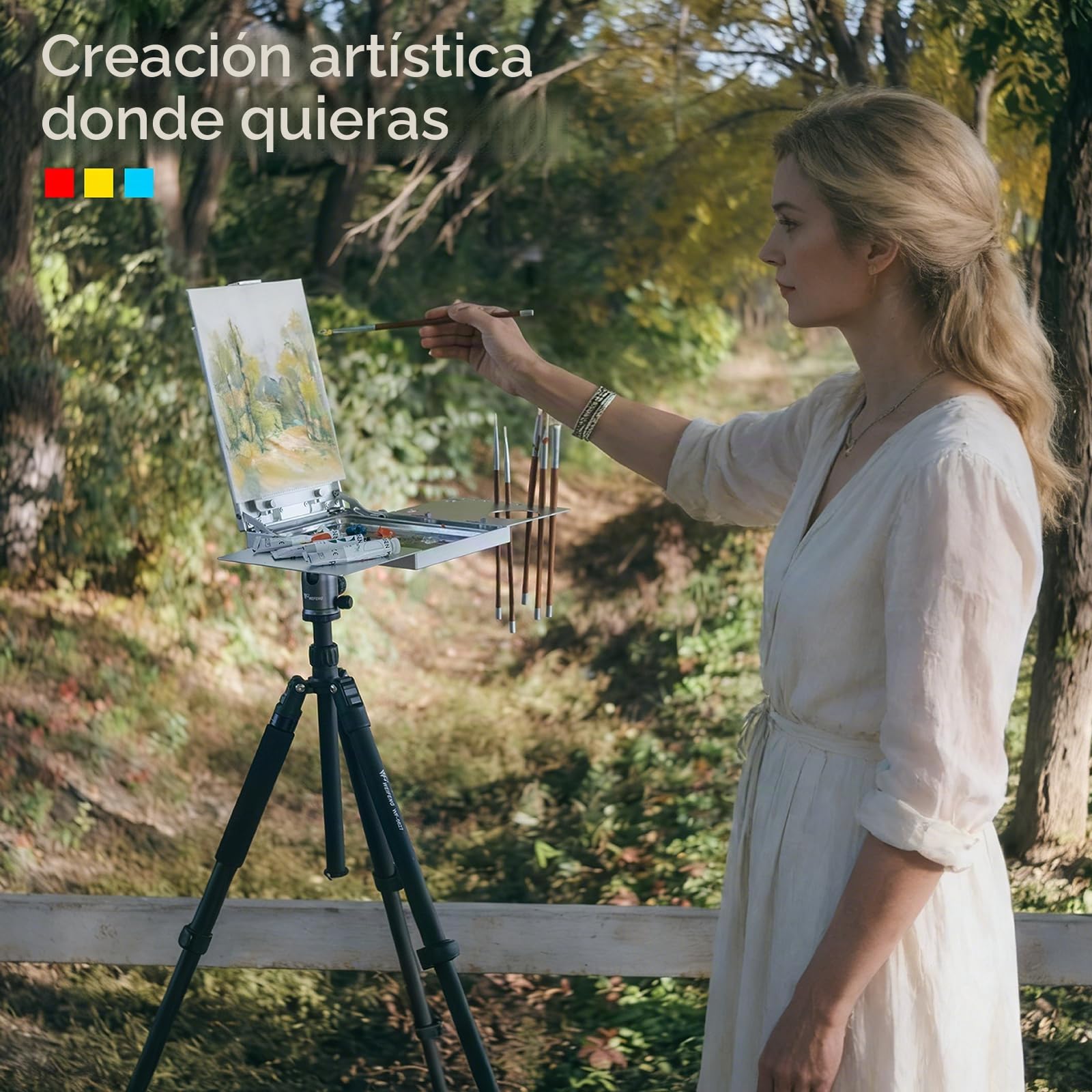 MEEDEN Caballete de aleación de aluminio, caballete Plein Air para pintar, trípode portátil ajustable para artistas, caballete de arte de viaje, caballete de mesa de escritorio