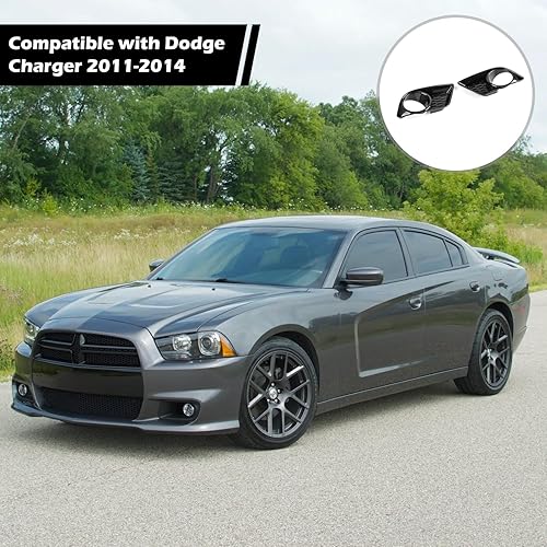 Miniatura 4 de RT-TCZ para cargador delantero niebla luz cubierta de fibra de carbono para Dodge cargador 2011 2012 2013 2014 fibra de carbono accesorios