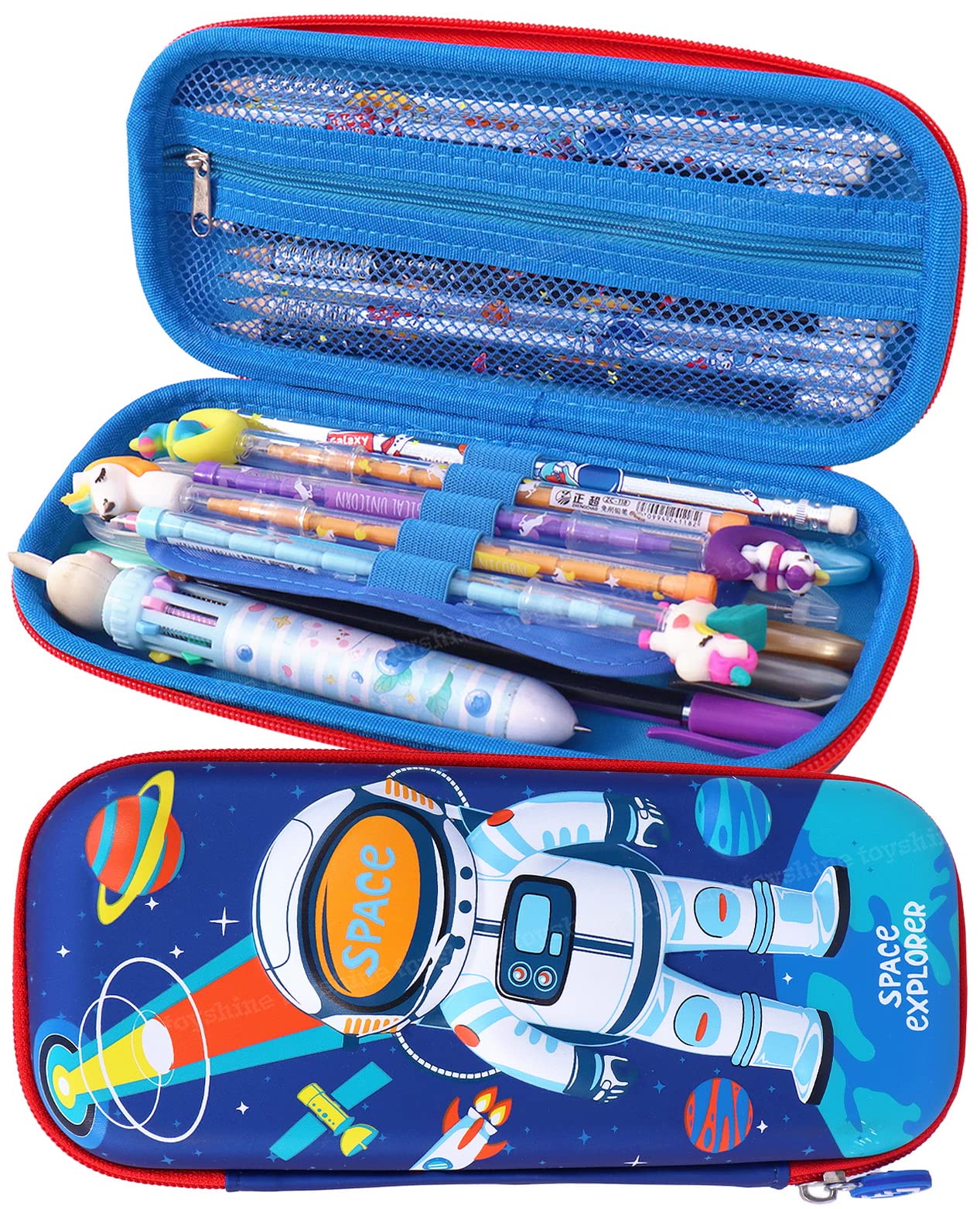 Toyshine EVA Space Explorer Hardtop Pencil Case with Multiple Compartments - Kids School Supply Organizer Students Stationery Box - Girls Pen Pouch- Multi-color (B0B1WNKFZK) Amazon Price History, Amazon Price Tracker